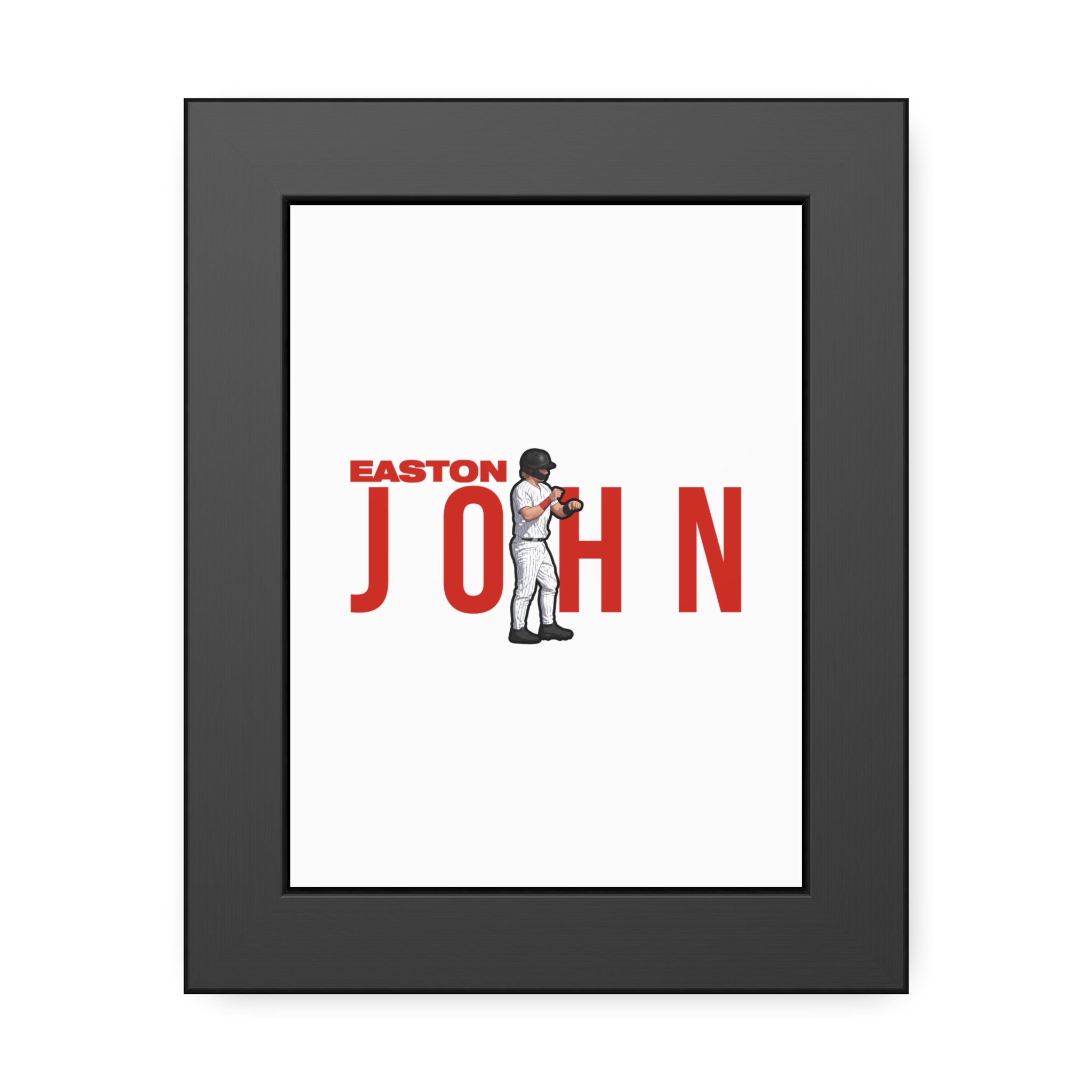 Framed Poster — character_player_name in Black