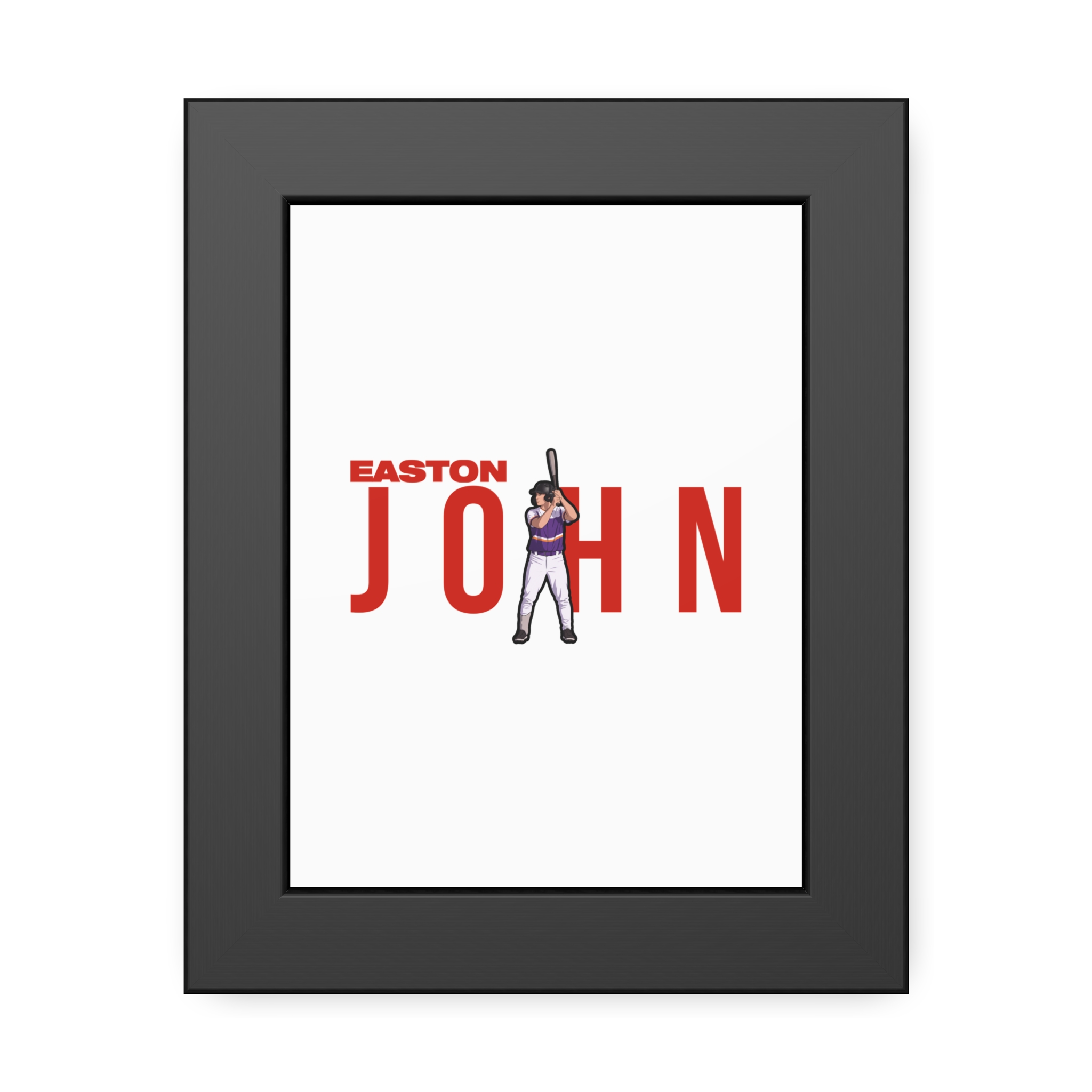 Framed Poster — character_player_name in Black