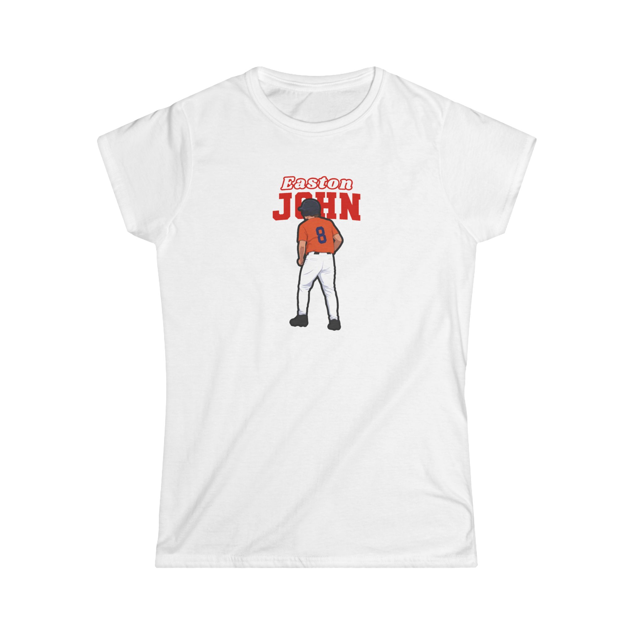 Women's Softstyle Tee — character_name_arch in White