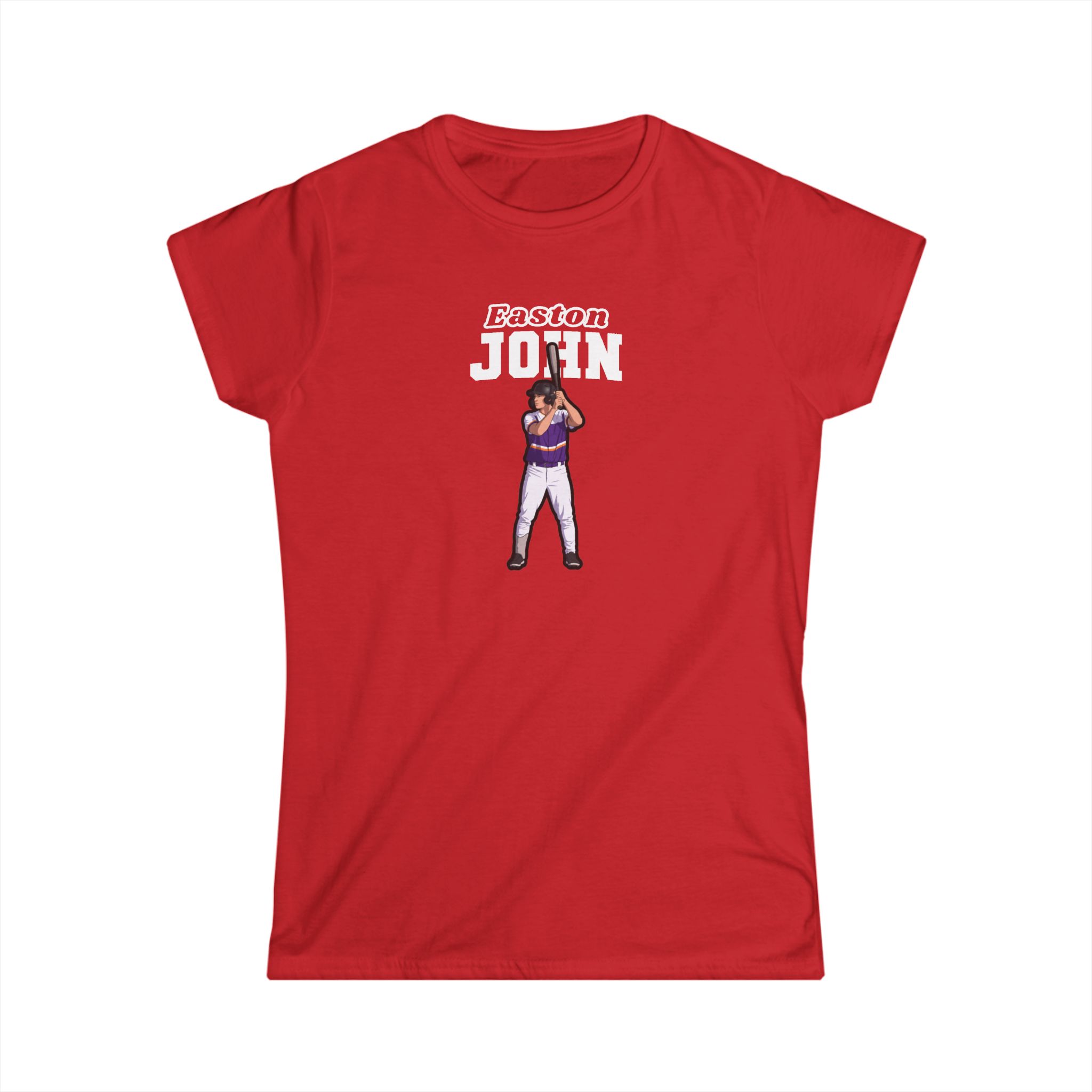 Women's Softstyle Tee — character_name_arch in Red