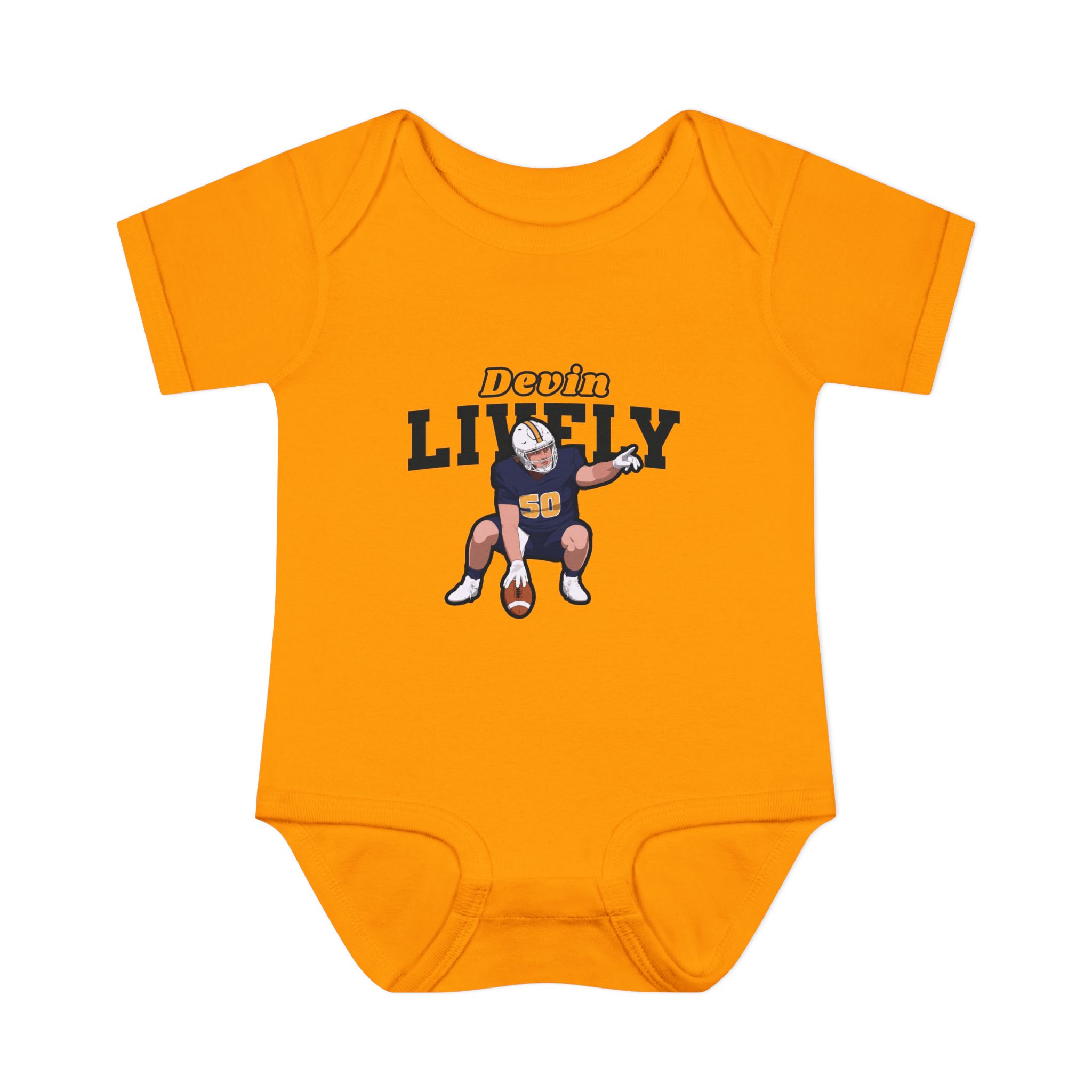 Baby Onesie — character_name_arch in Gold