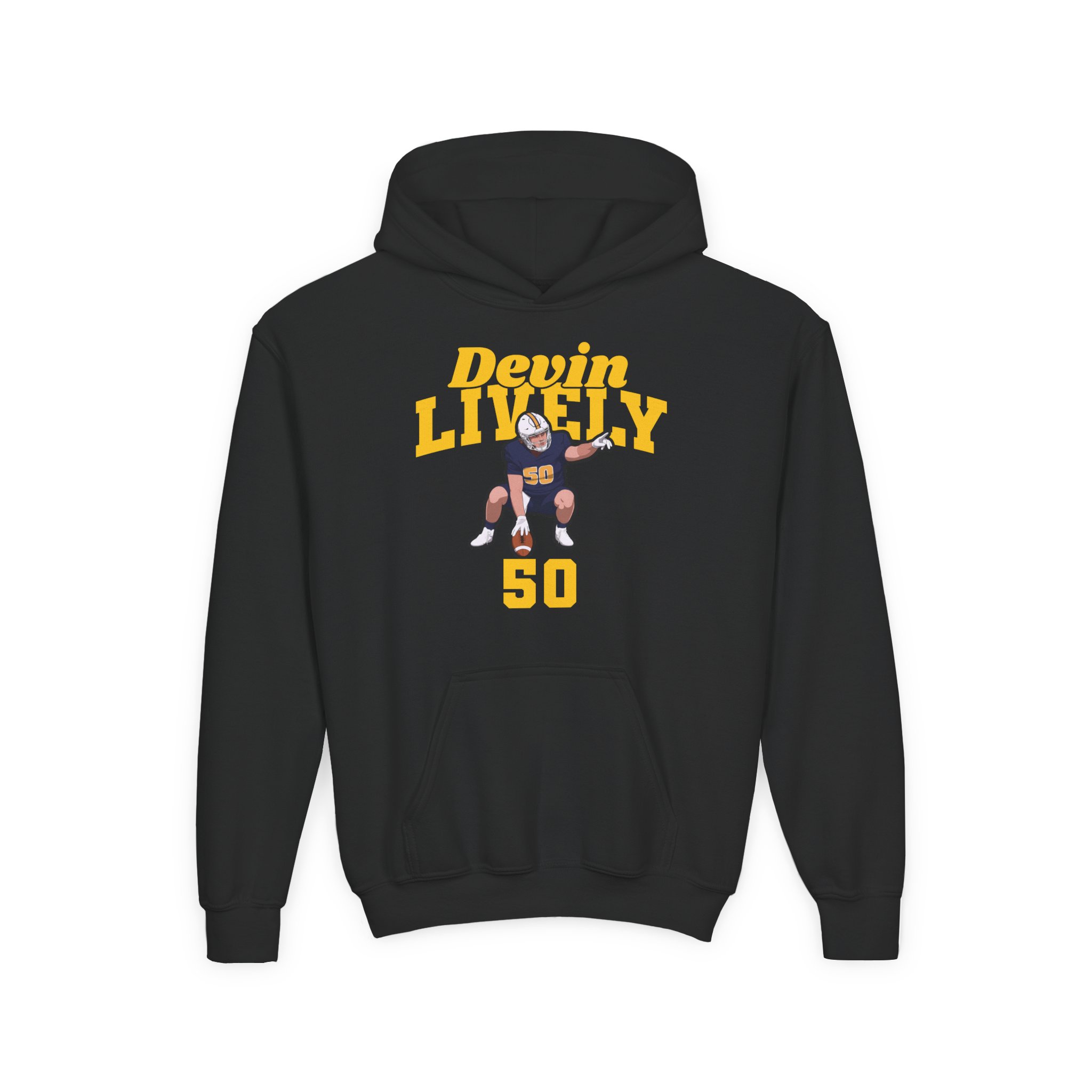 Youth Hoodie — character_signature_arch in Black