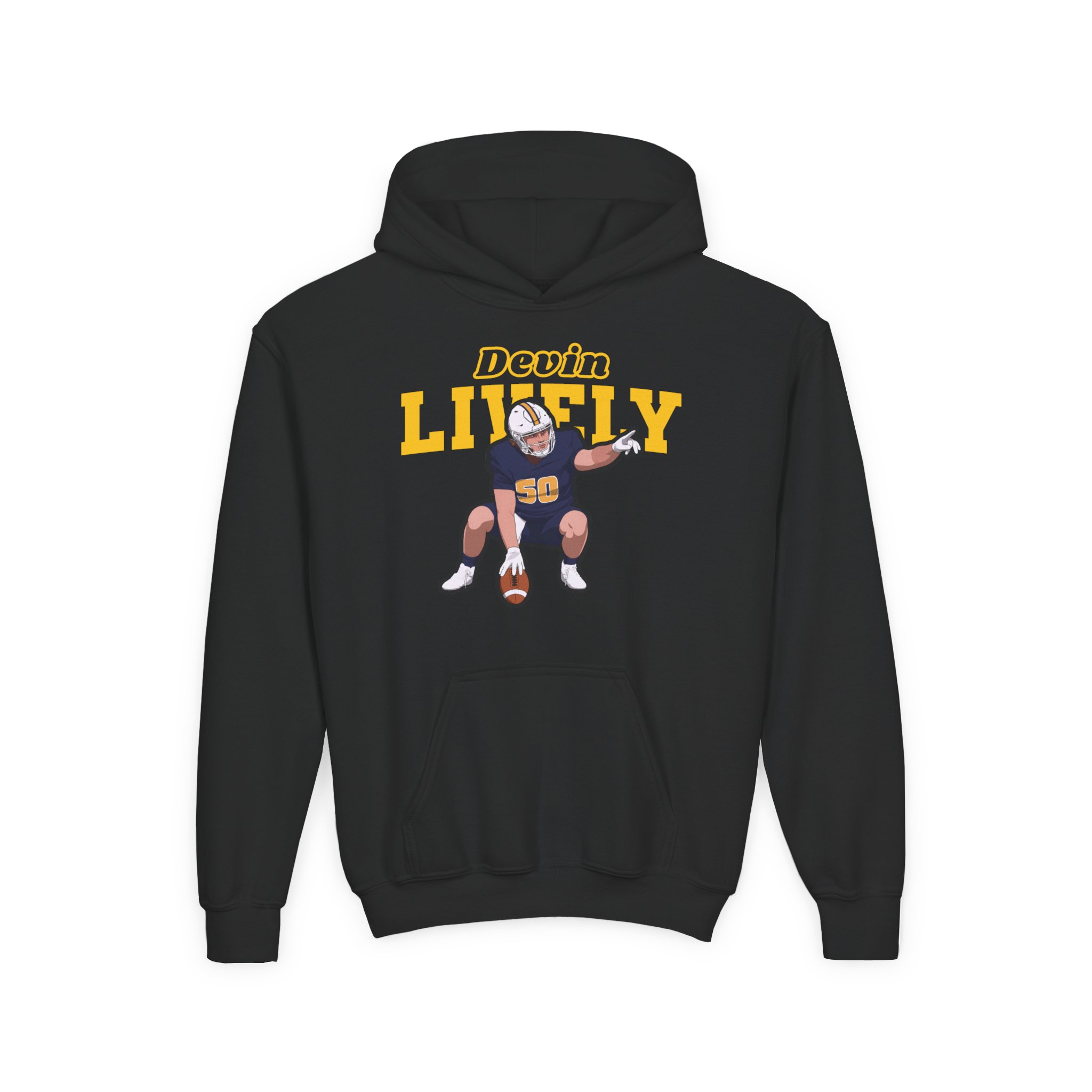 Youth Hoodie — character_name_arch in Black