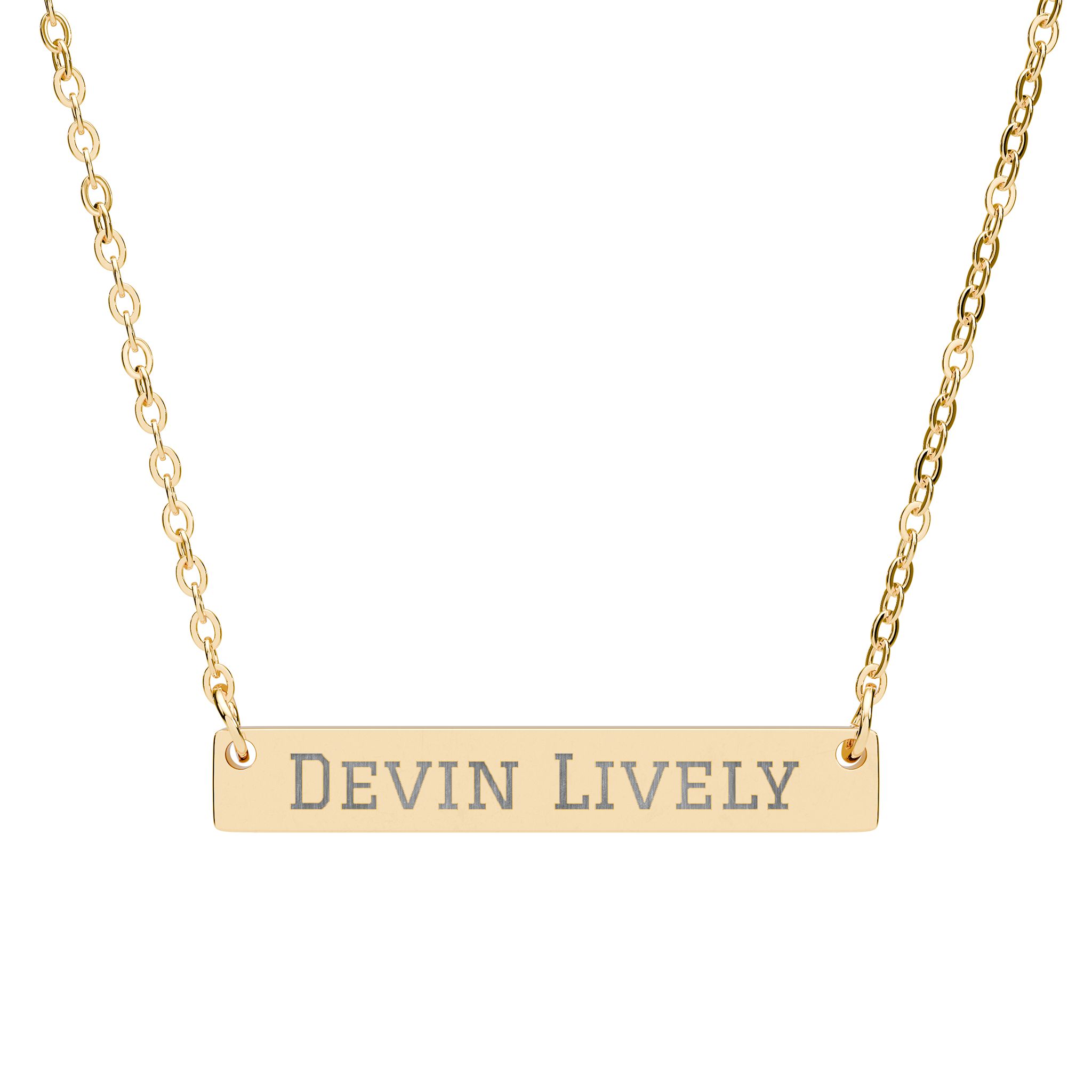 Engraved Bar Necklace — Classic in Gold