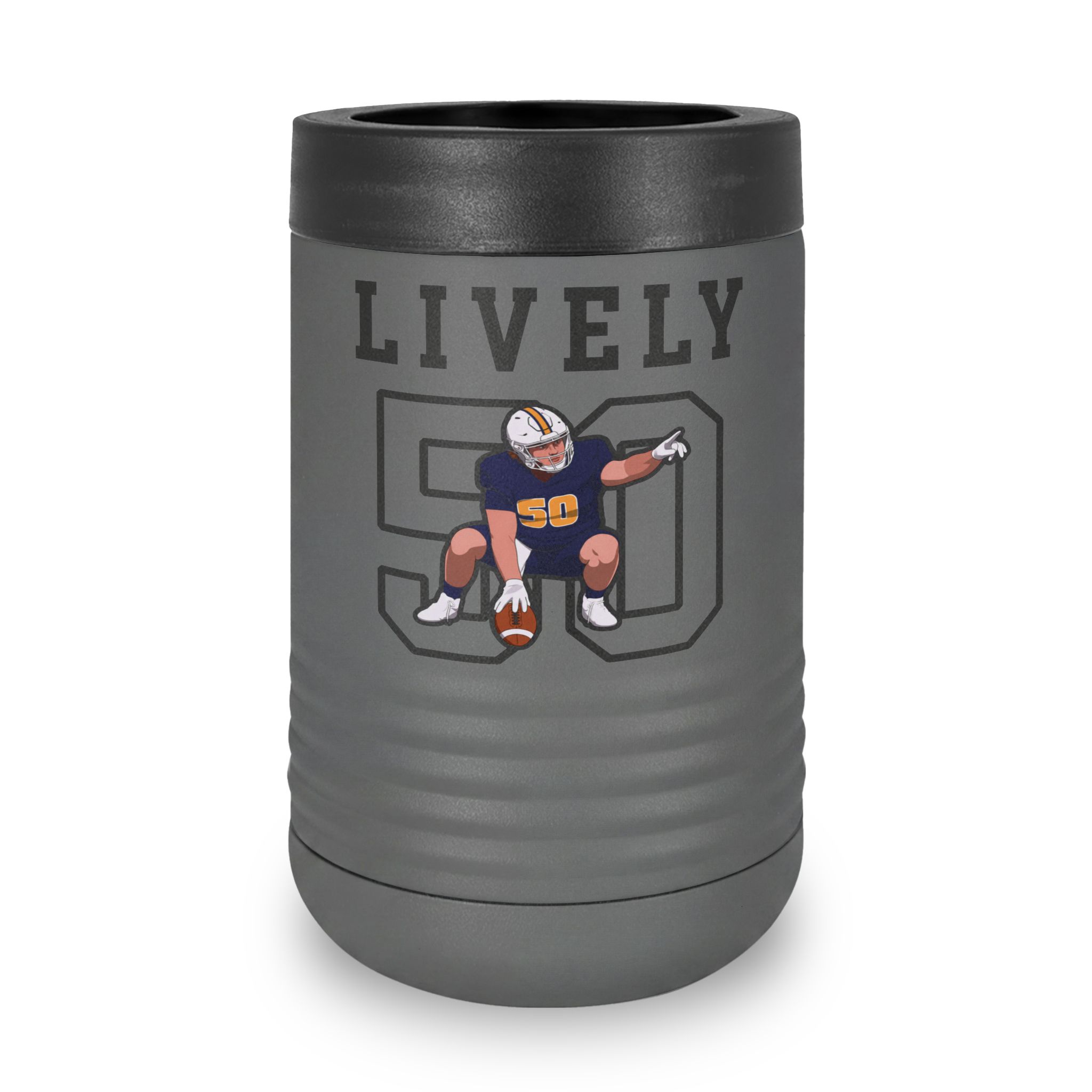 Stainless Can Cooler — character_shirsey in Grey