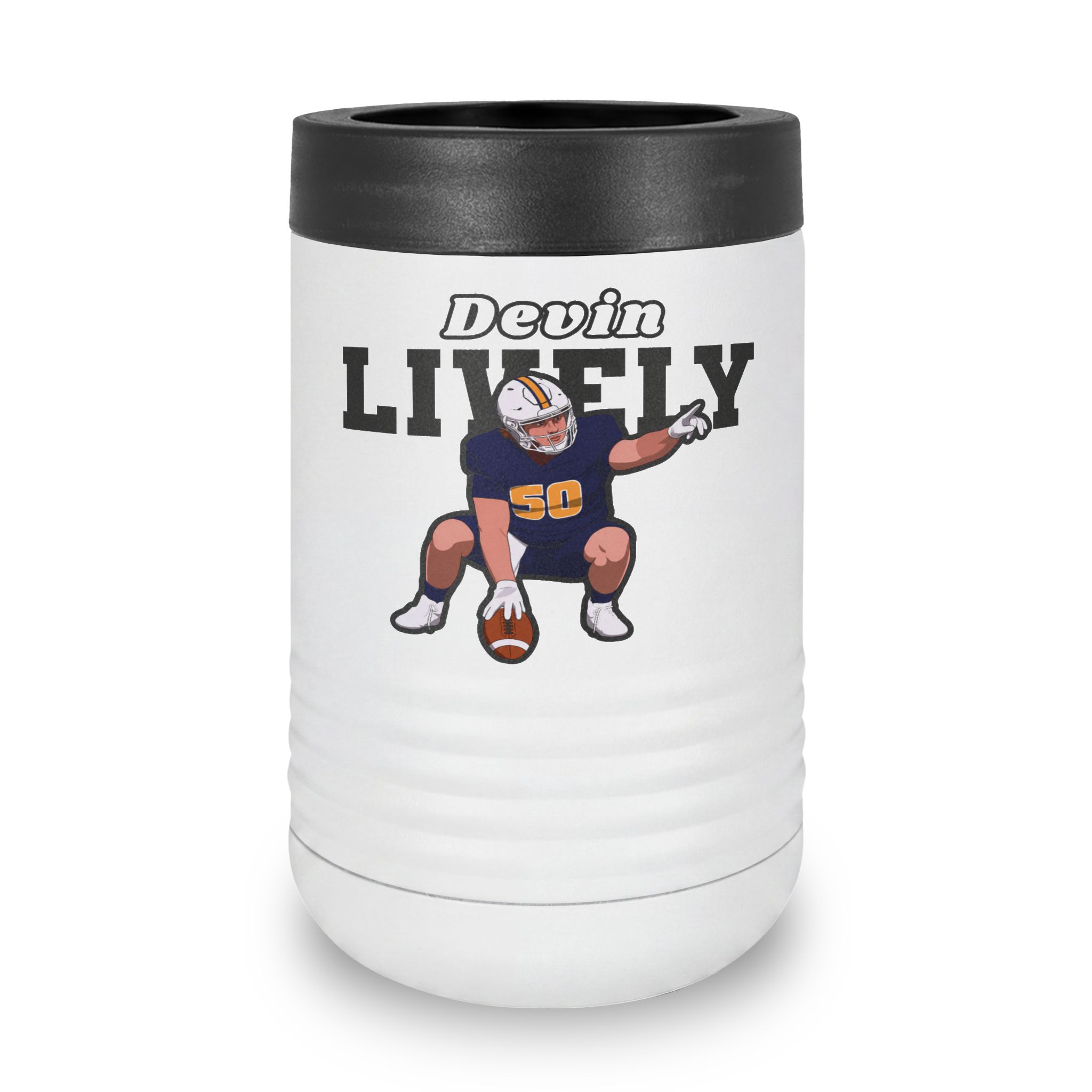 Stainless Can Cooler — character_name_arch in White