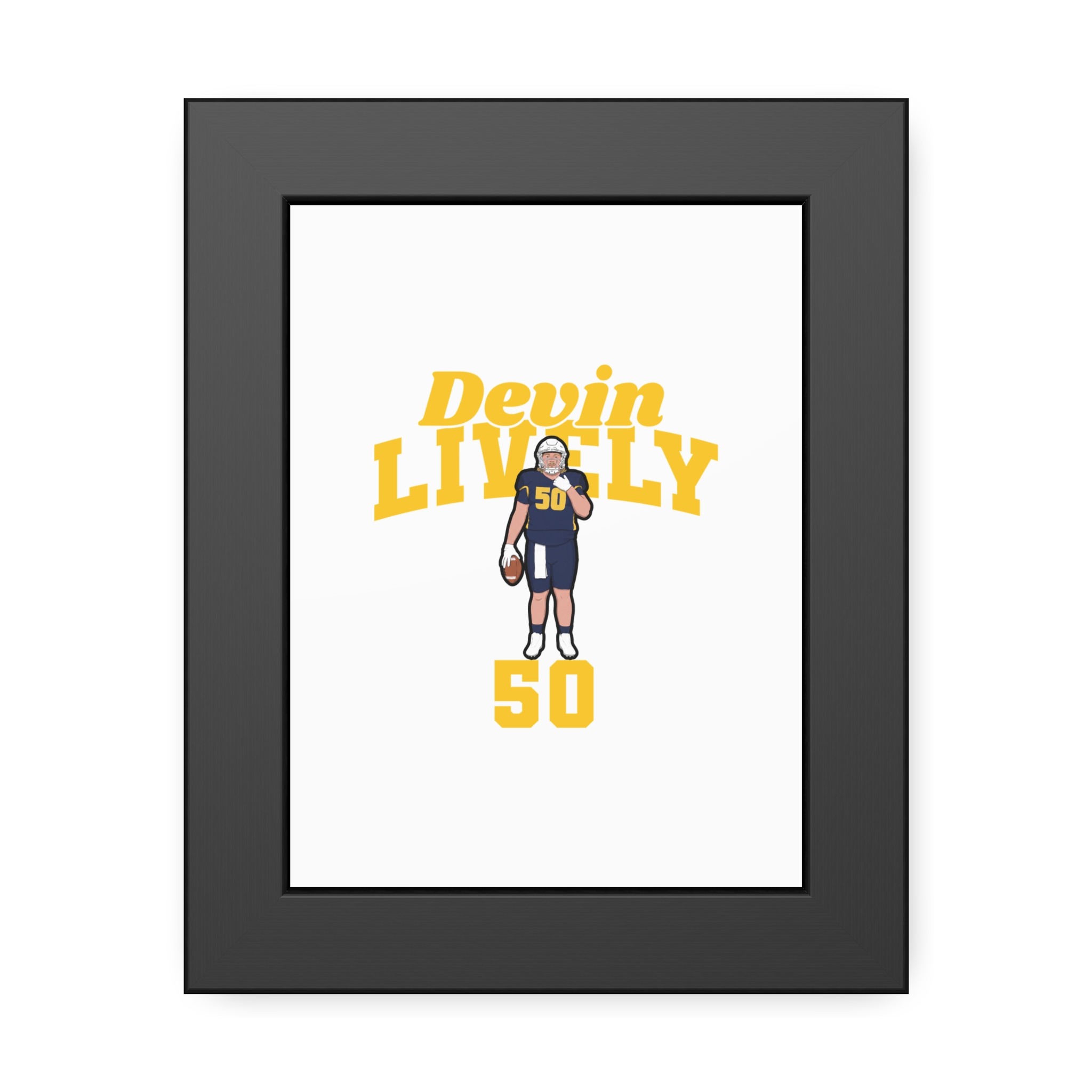 Framed Poster — character_signature_arch in Black