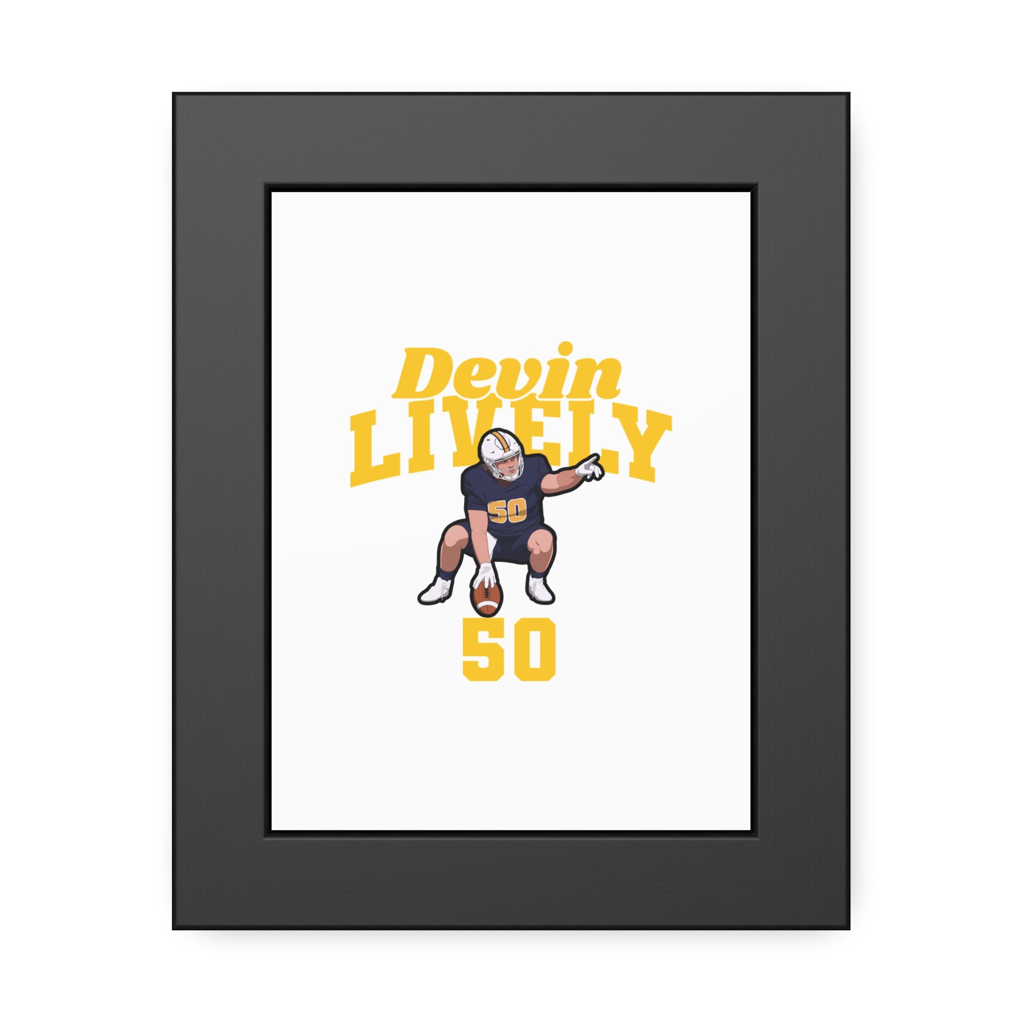 Framed Poster — character_signature_arch in Black