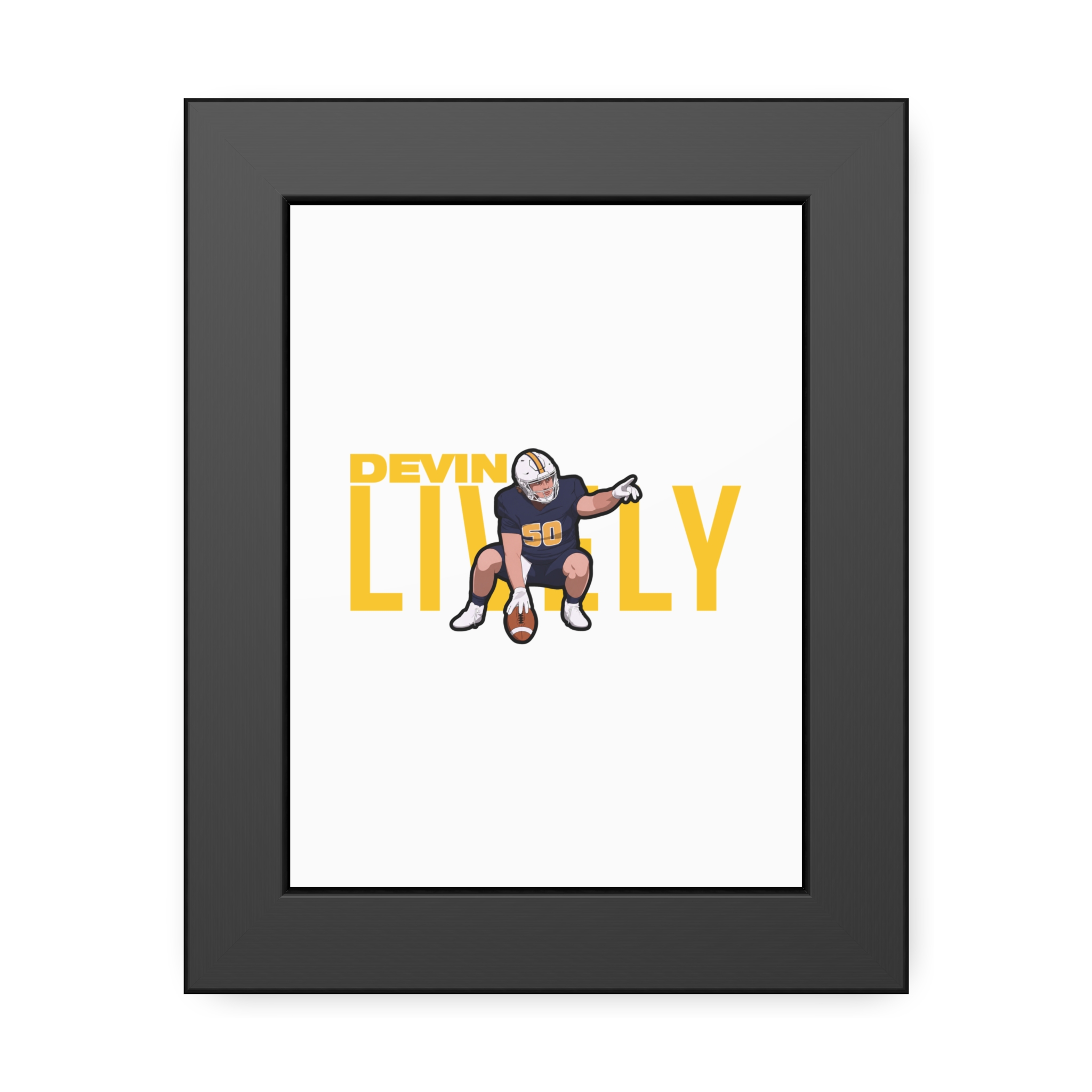 Framed Poster — character_player_name in Black