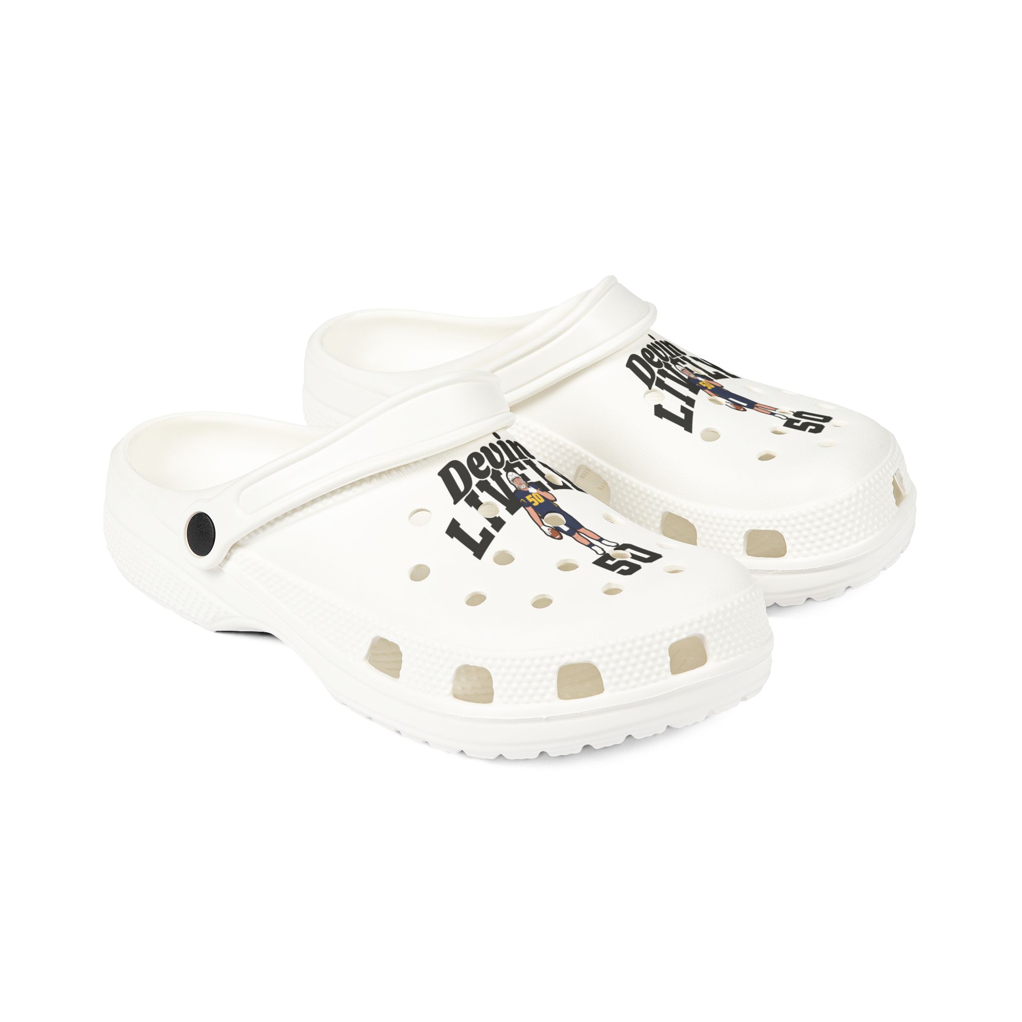 Rubber Clogs — character_signature_arch in White
