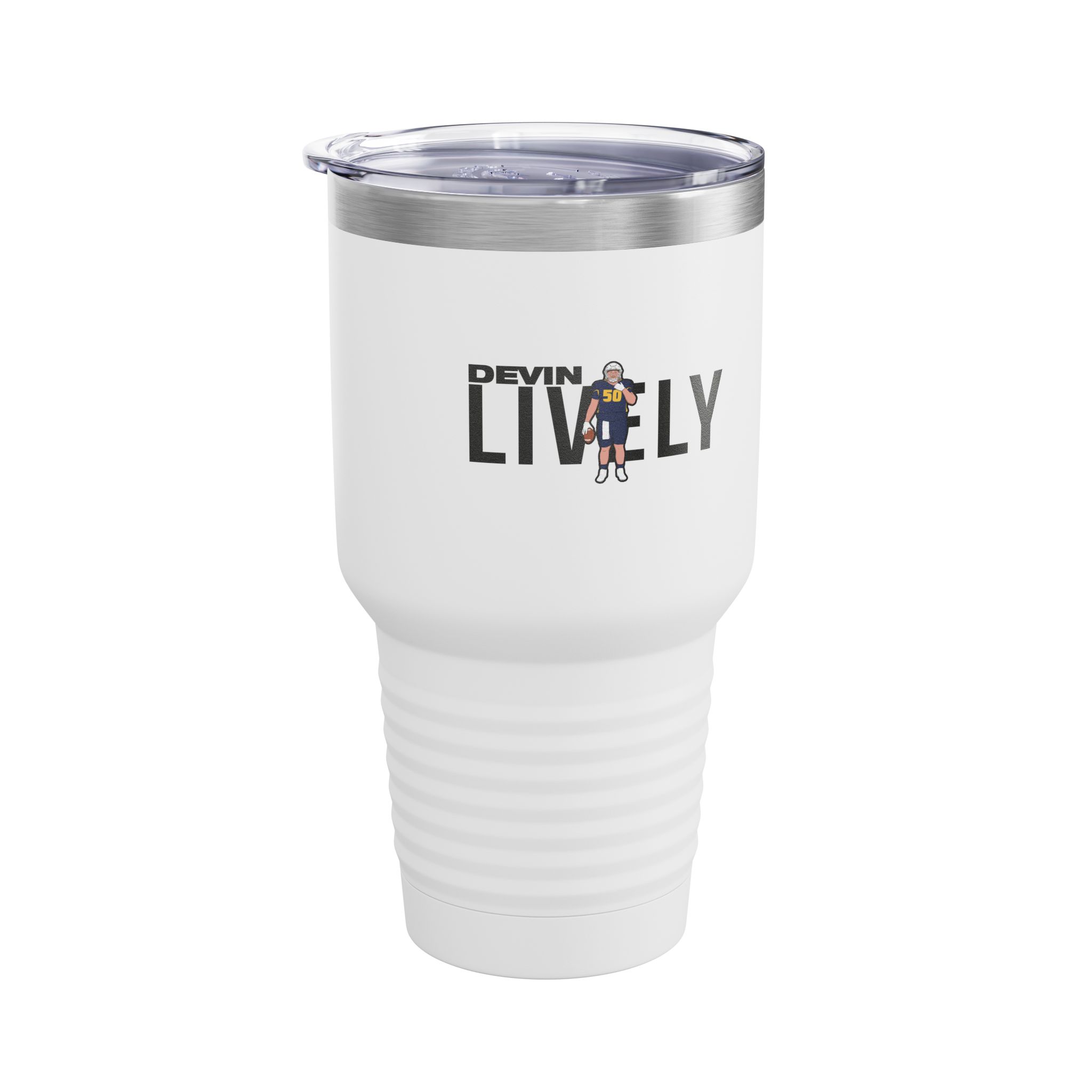 30oz Tumbler — character_player_name in White