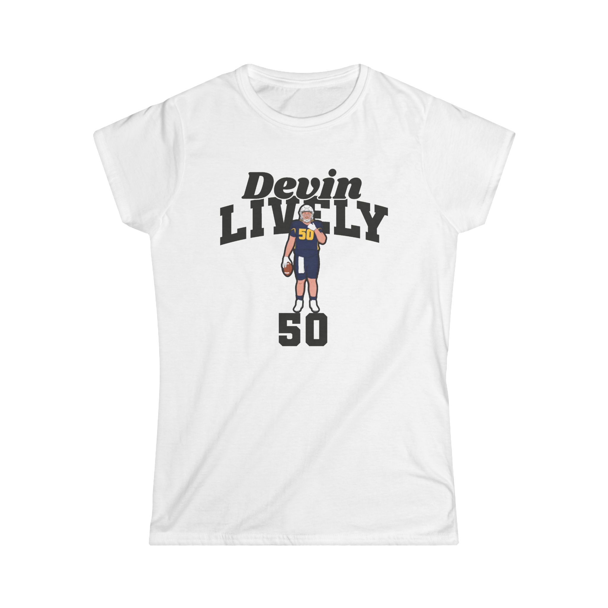 Women's Softstyle Tee — character_signature_arch in White