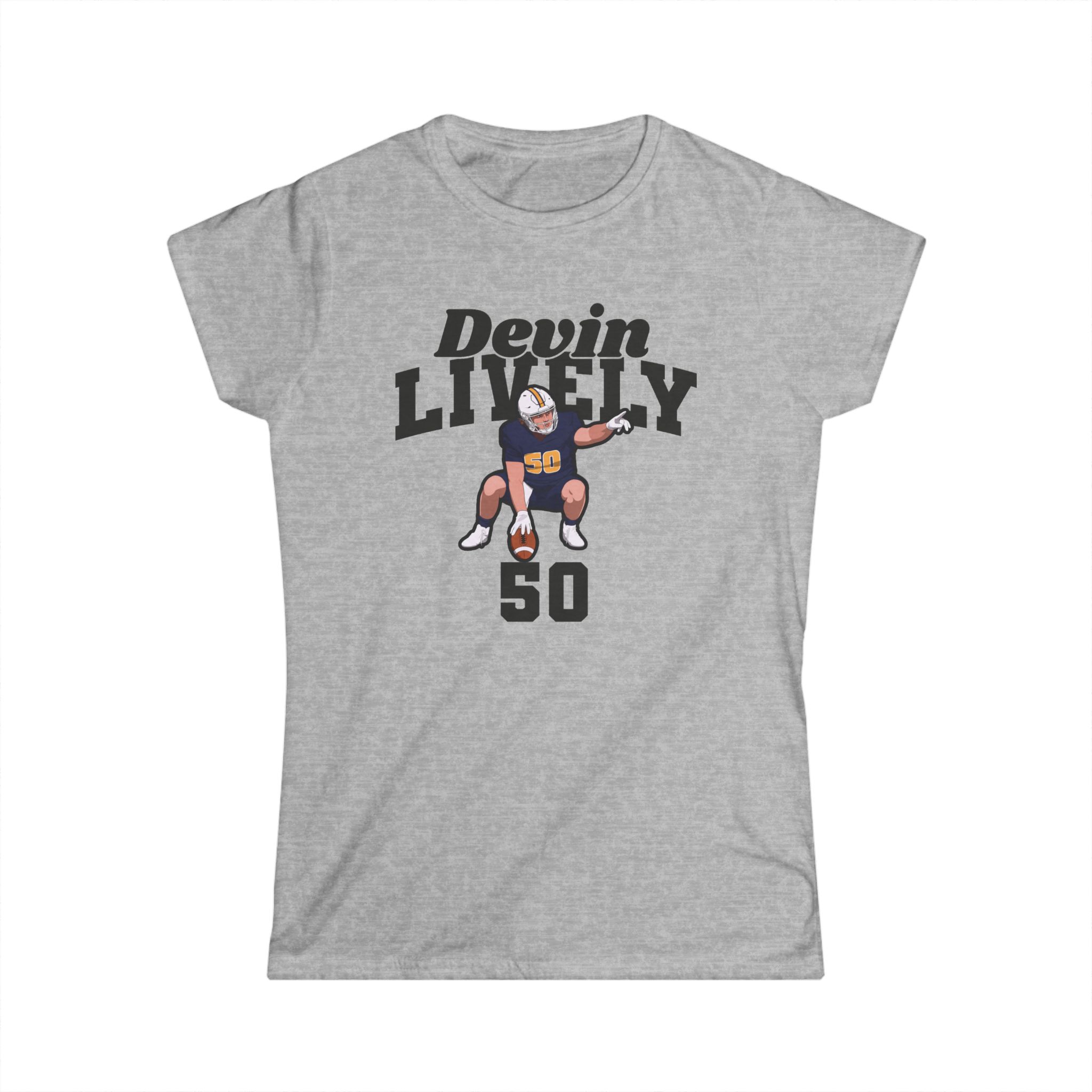 Women's Softstyle Tee — character_signature_arch in Grey