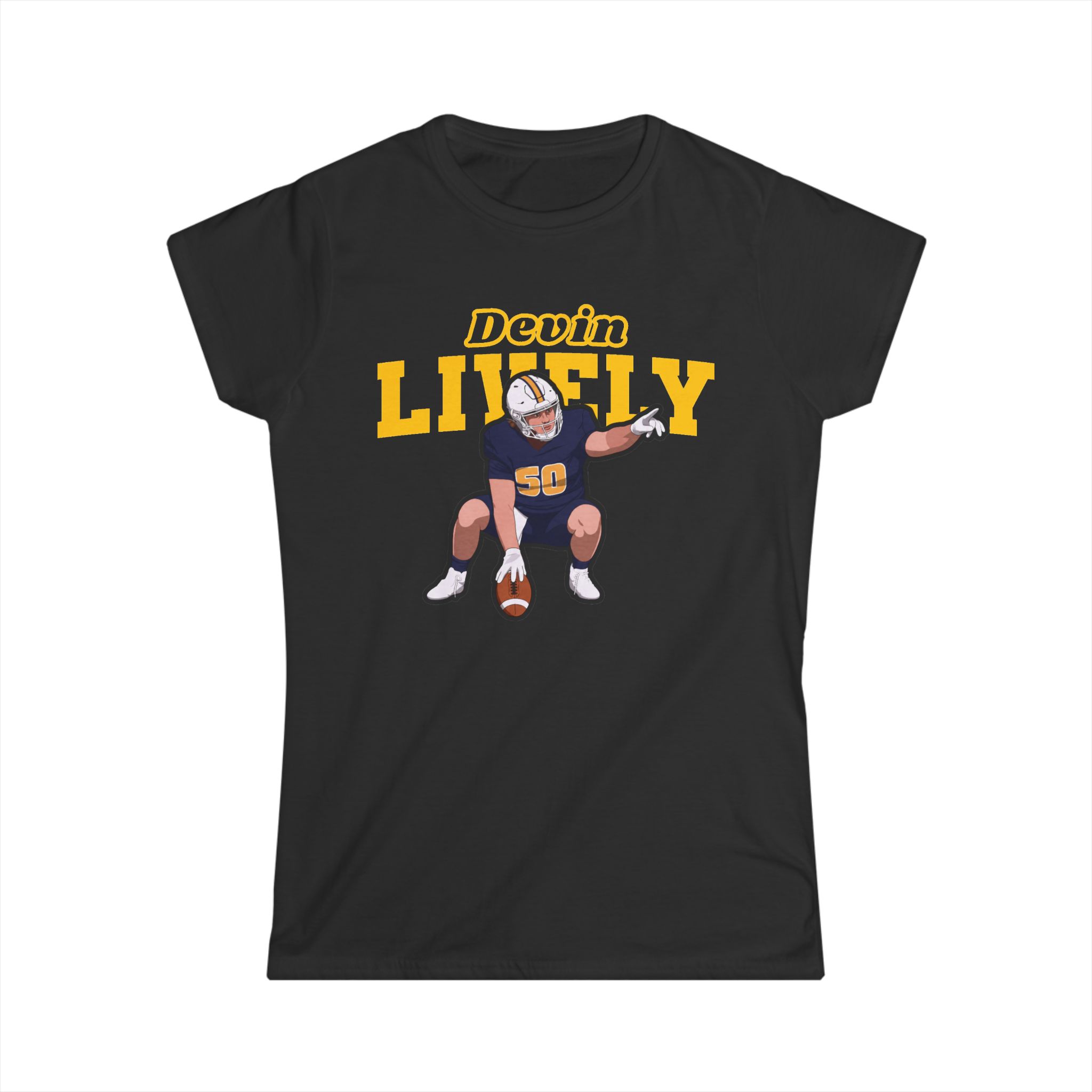 Women's Softstyle Tee — character_name_arch in Black