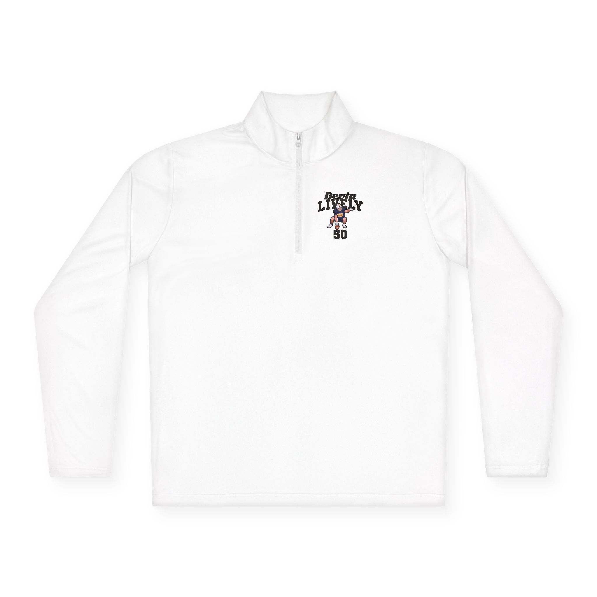 Q-Zip Pullover — character_signature_arch in White