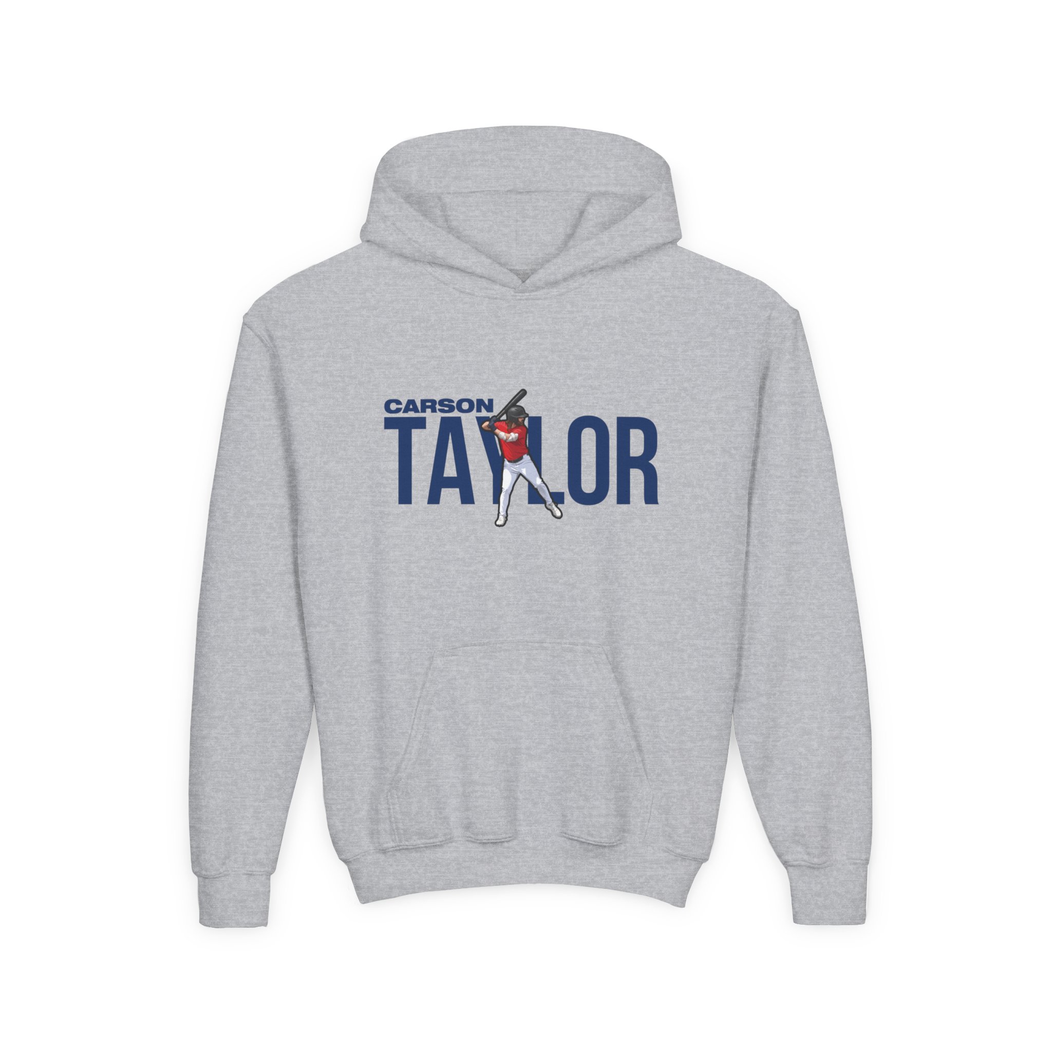Youth Hoodie — character_player_name in Grey