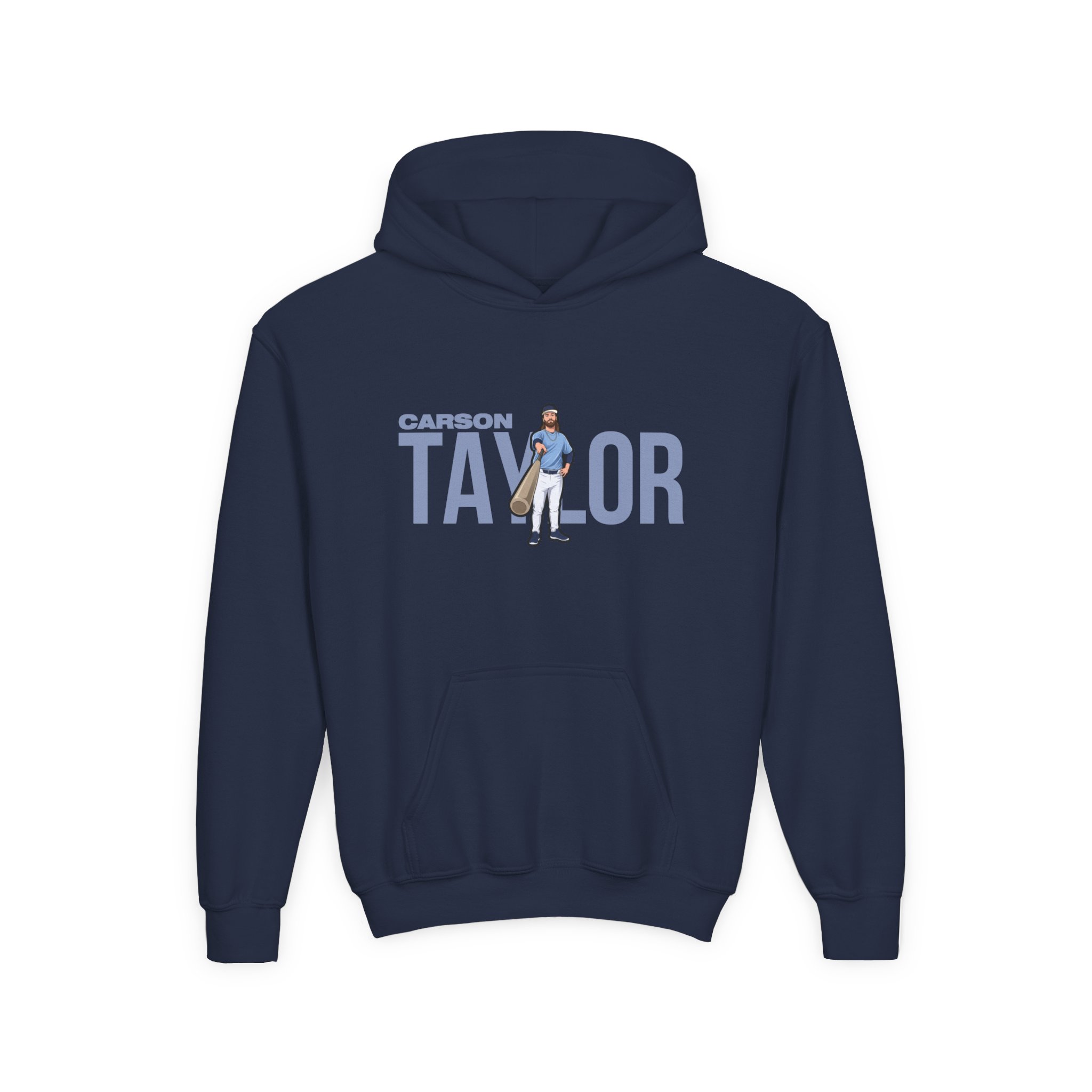 Youth Hoodie — character_player_name in Navy