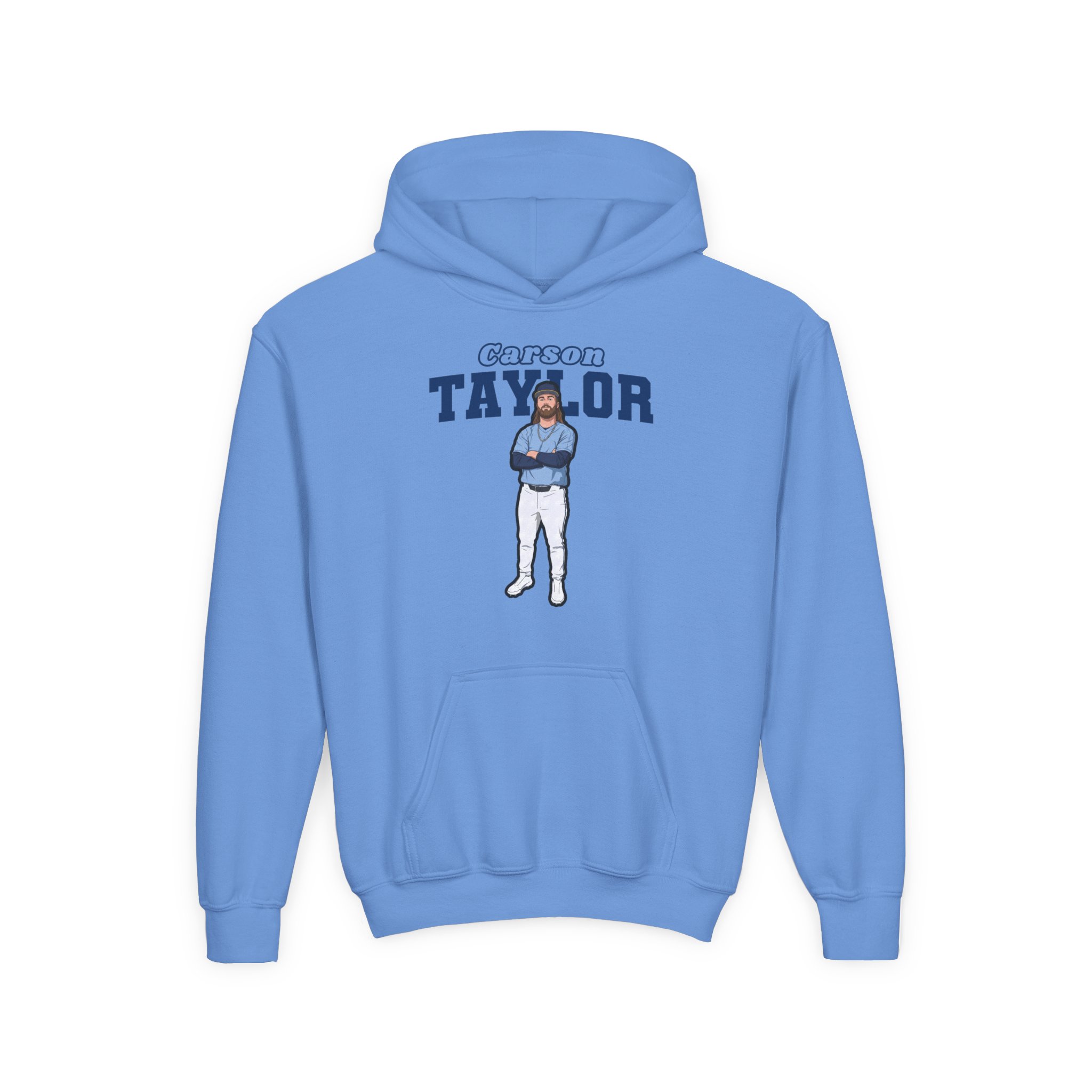 Youth Hoodie — character_name_arch in Blue