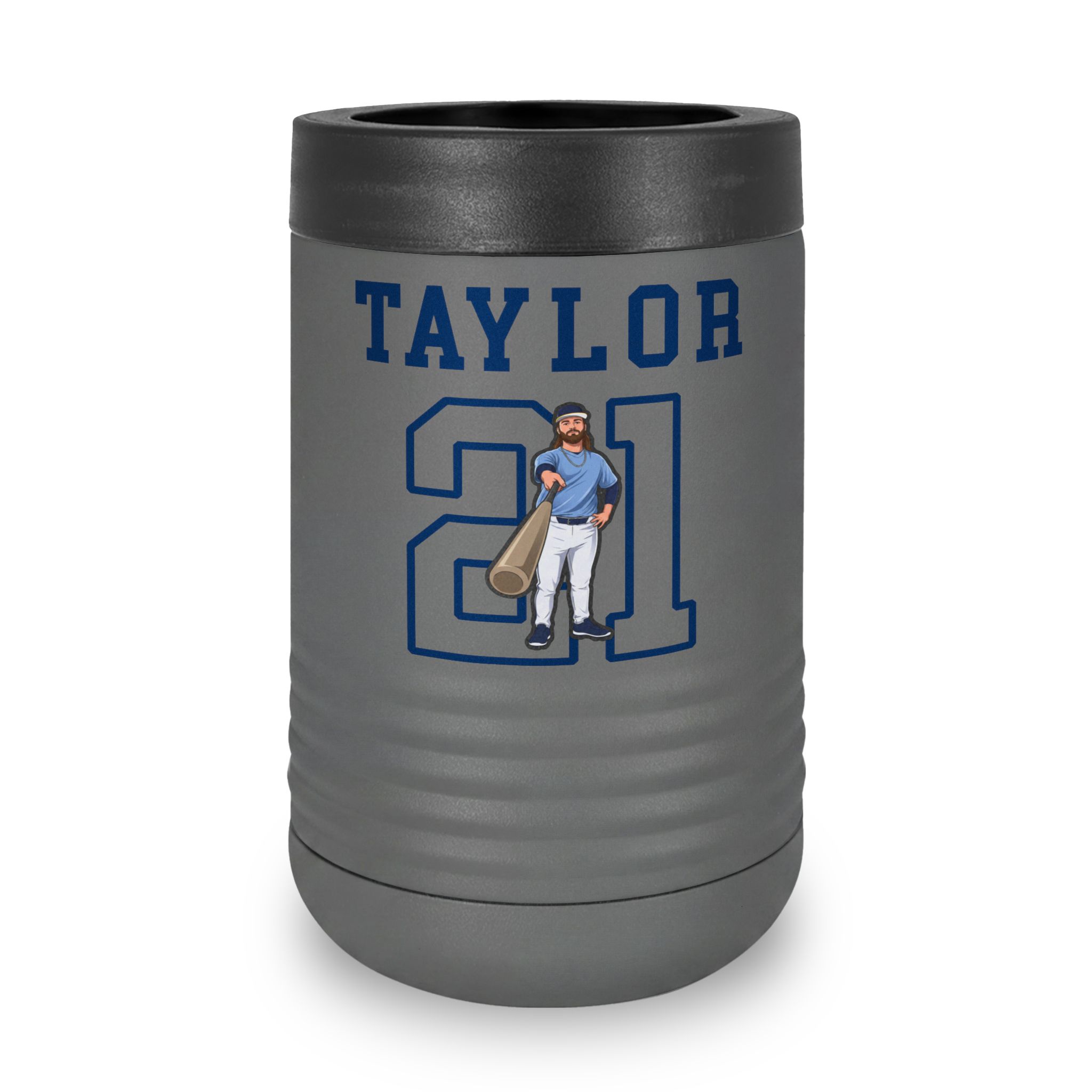 Stainless Can Cooler — character_shirsey in Grey