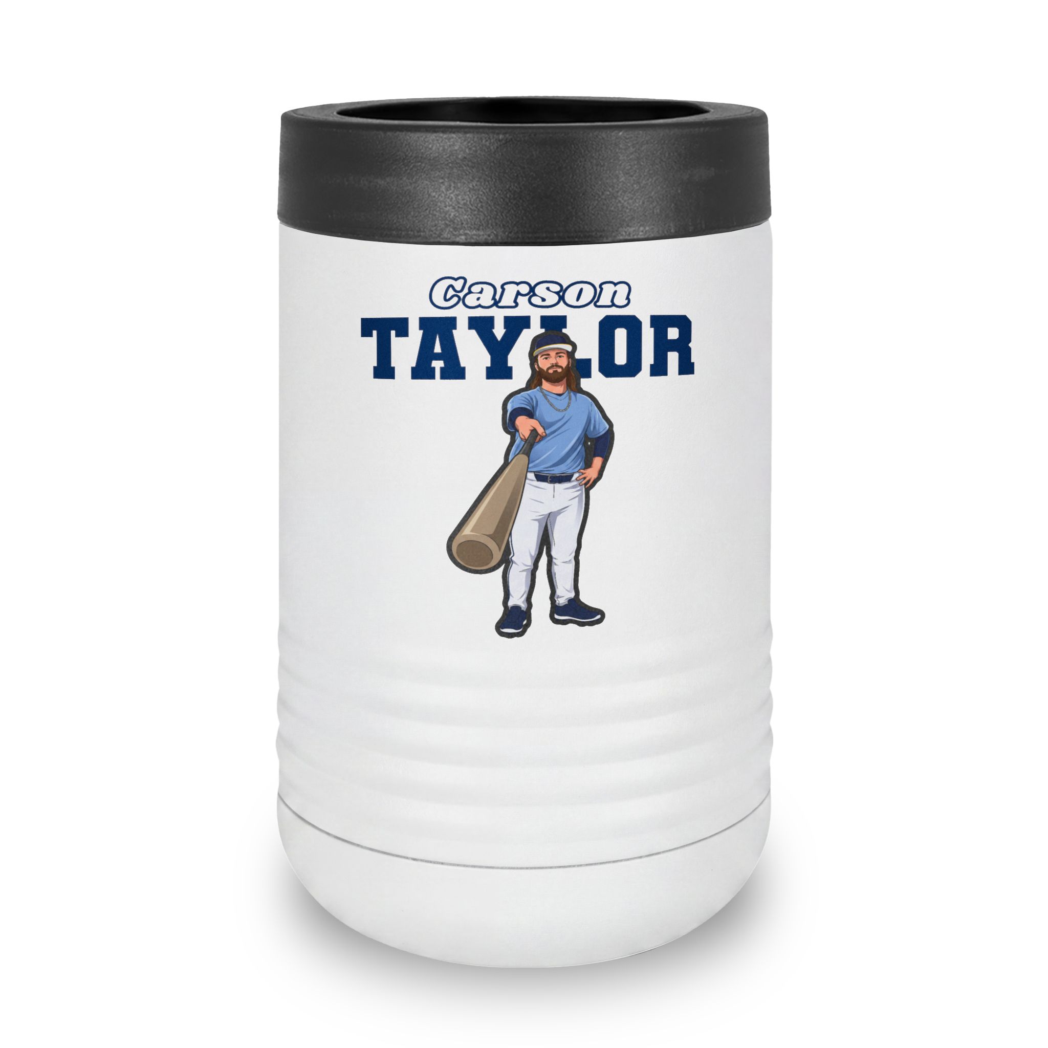 Stainless Can Cooler — character_name_arch in White