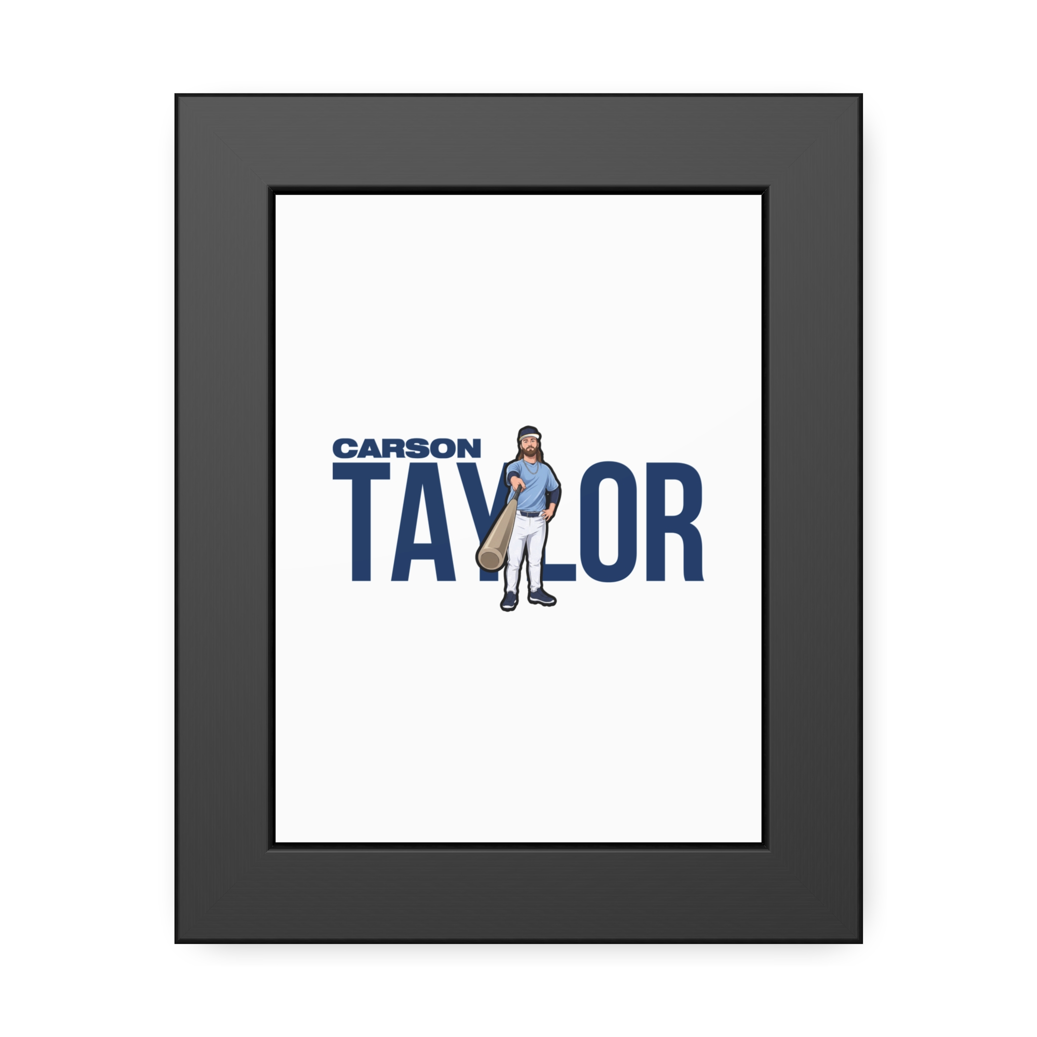 Framed Poster — character_player_name in Black
