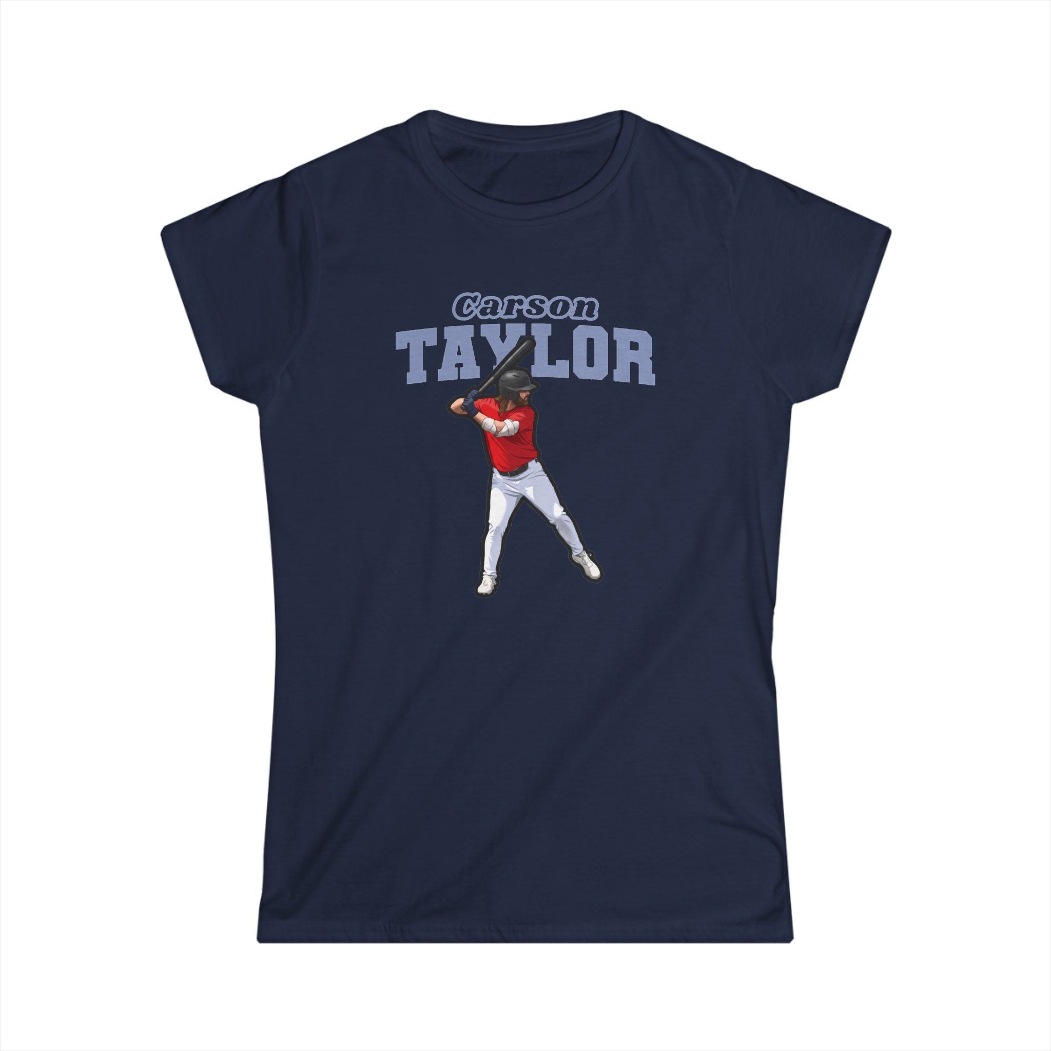 Women's Softstyle Tee — character_name_arch in Navy