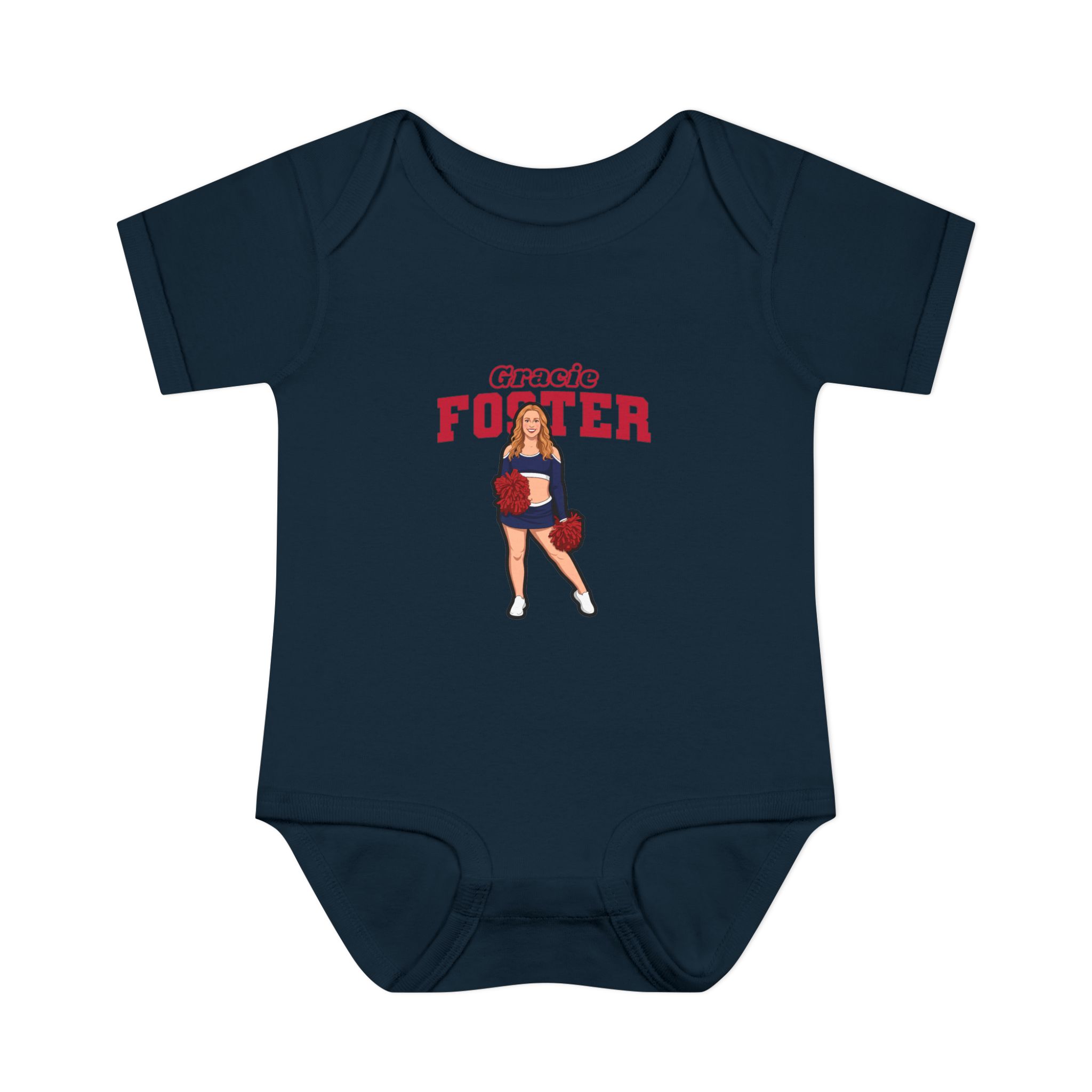 Baby Onesie — character_name_arch in Navy