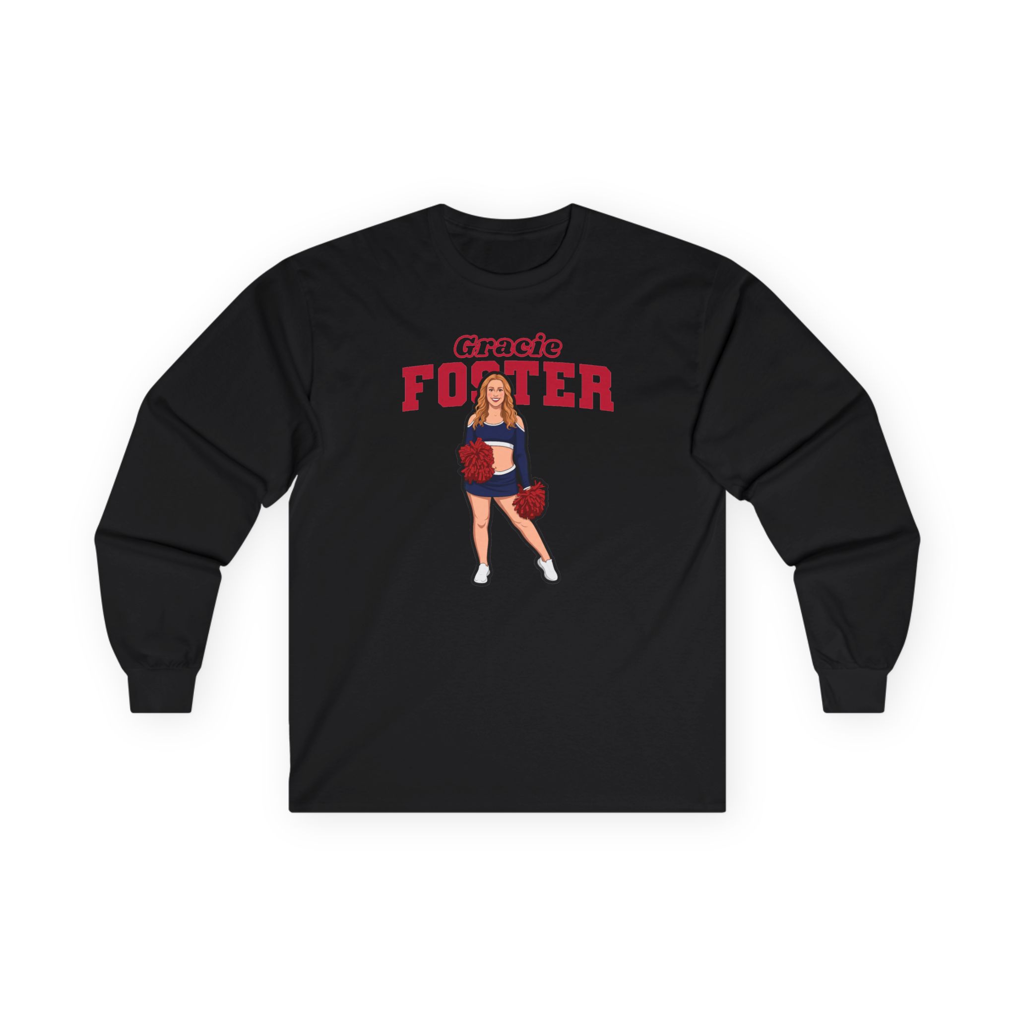 Long Sleeve Tee — character_name_arch in Black