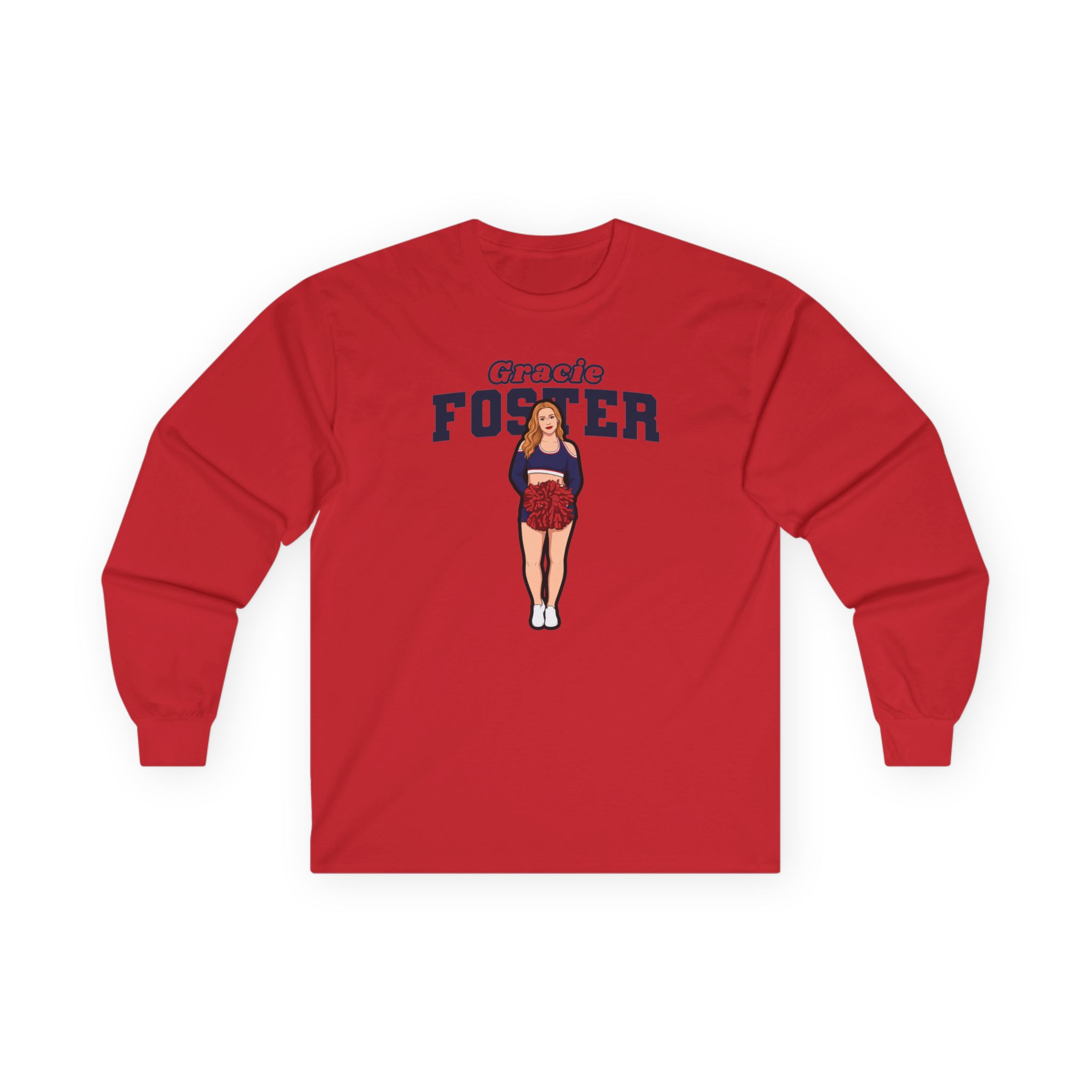 Long Sleeve Tee — character_name_arch in Red