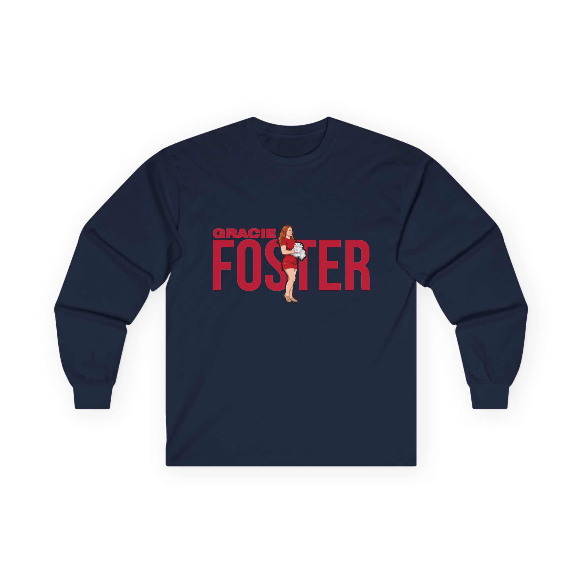 Long Sleeve Tee — character_player_name in Navy