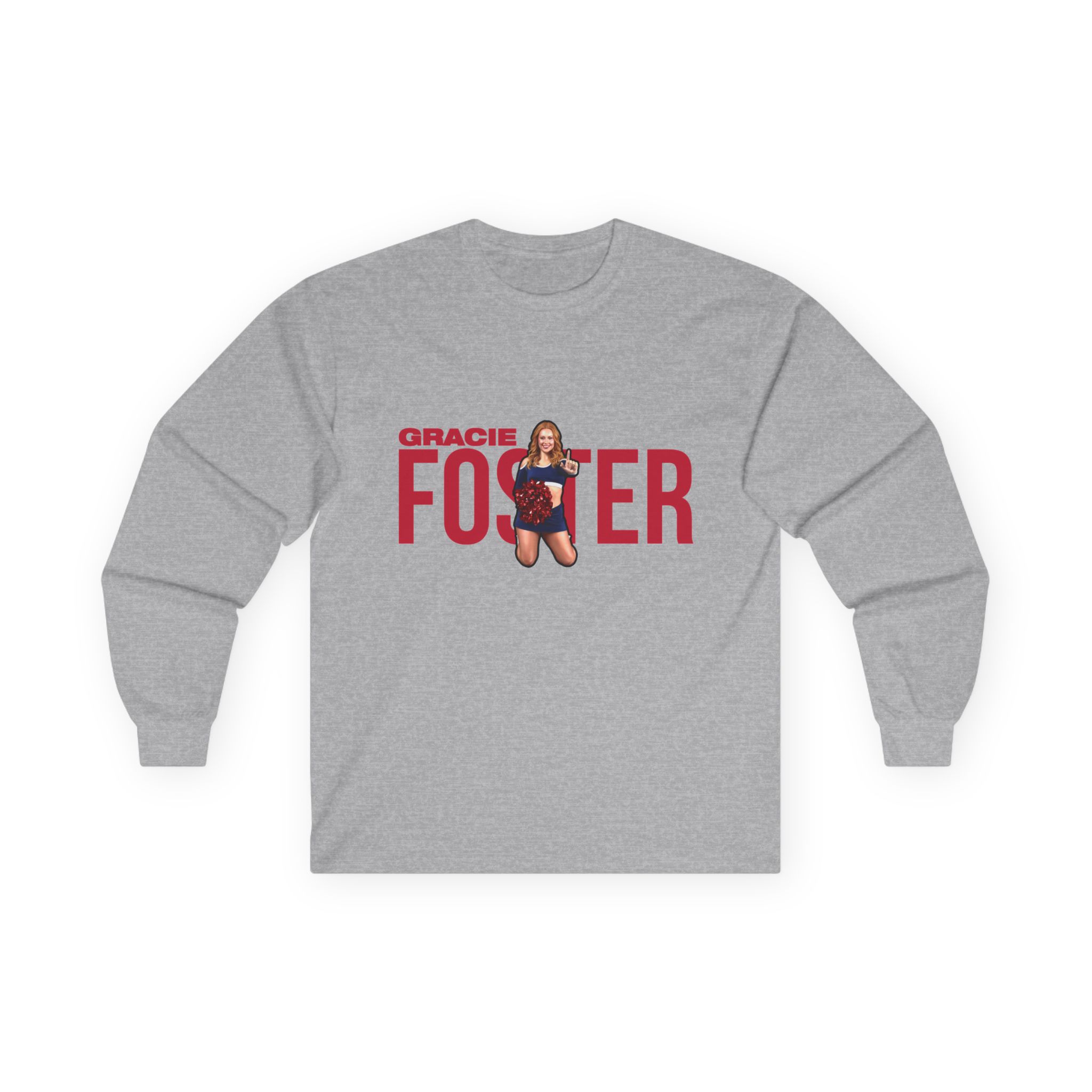 Long Sleeve Tee — character_player_name in Grey
