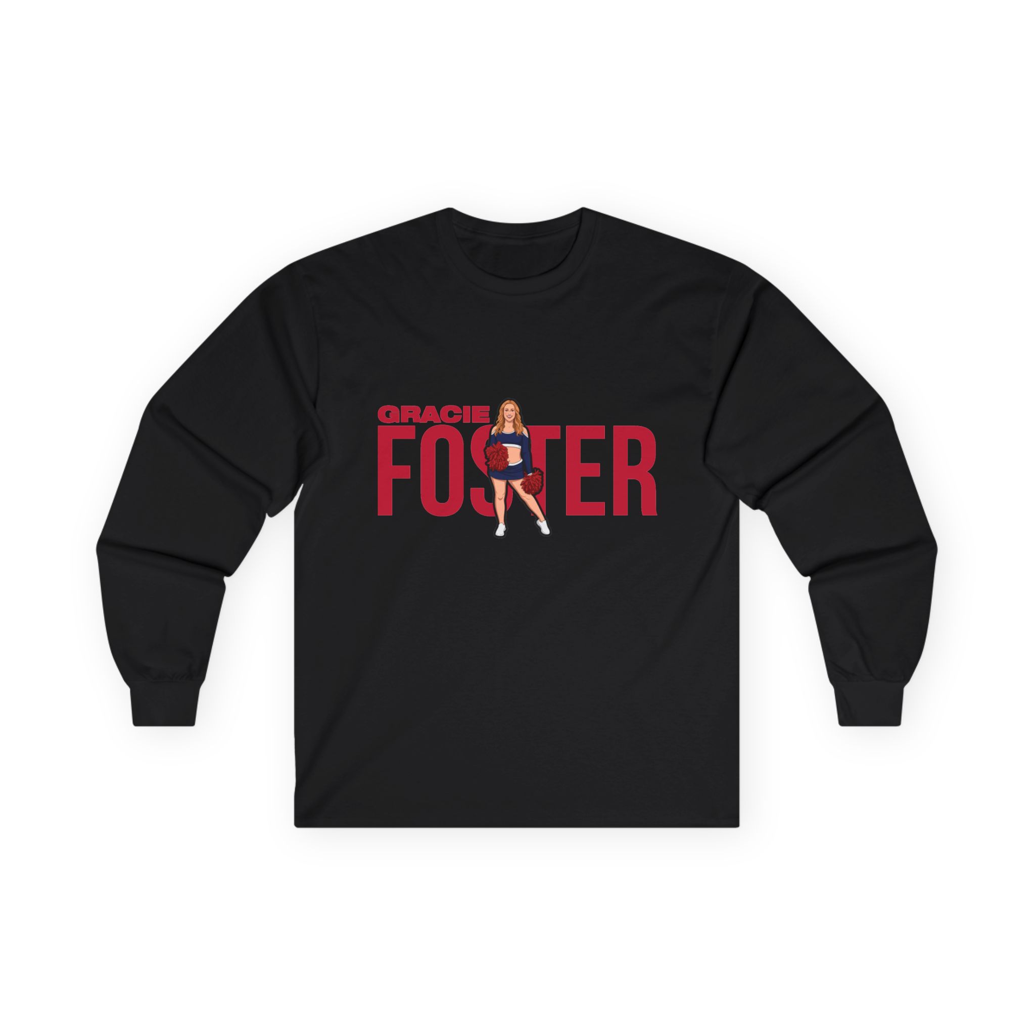 Long Sleeve Tee — character_player_name in Black