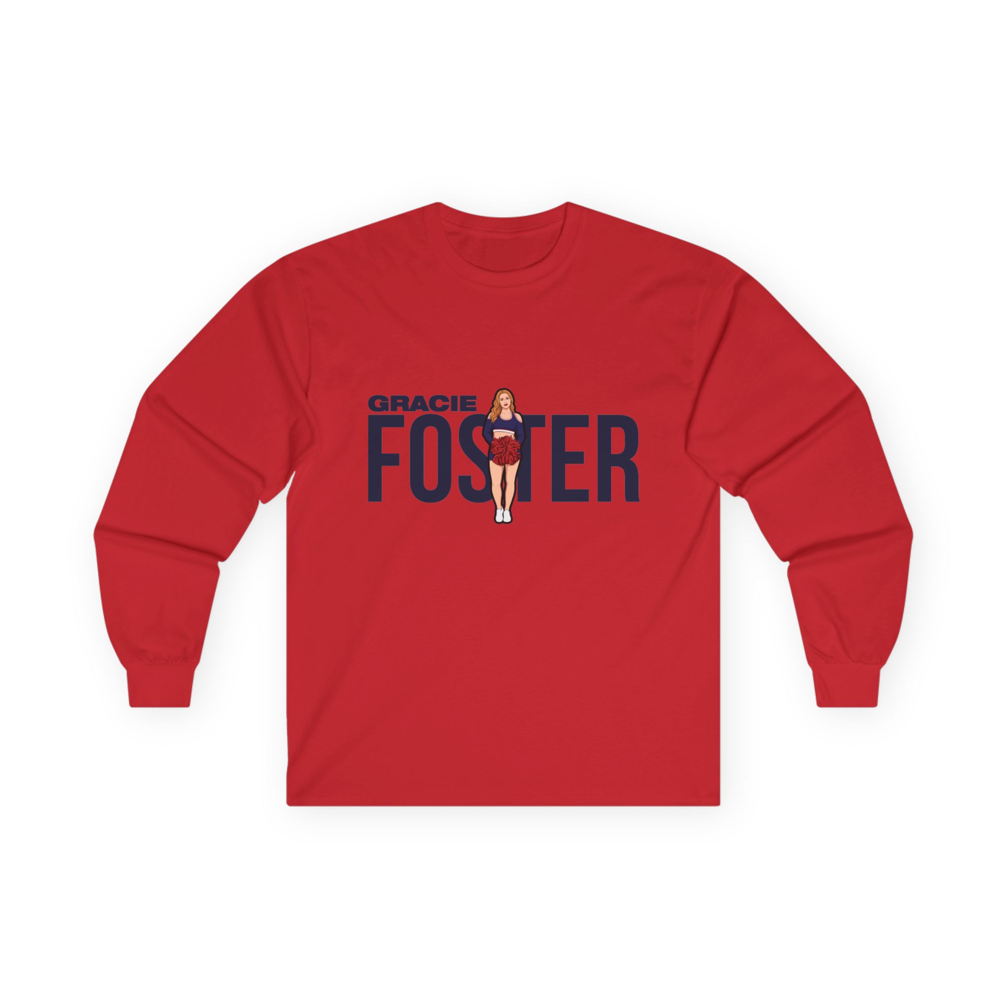 Long Sleeve Tee — character_player_name in Red