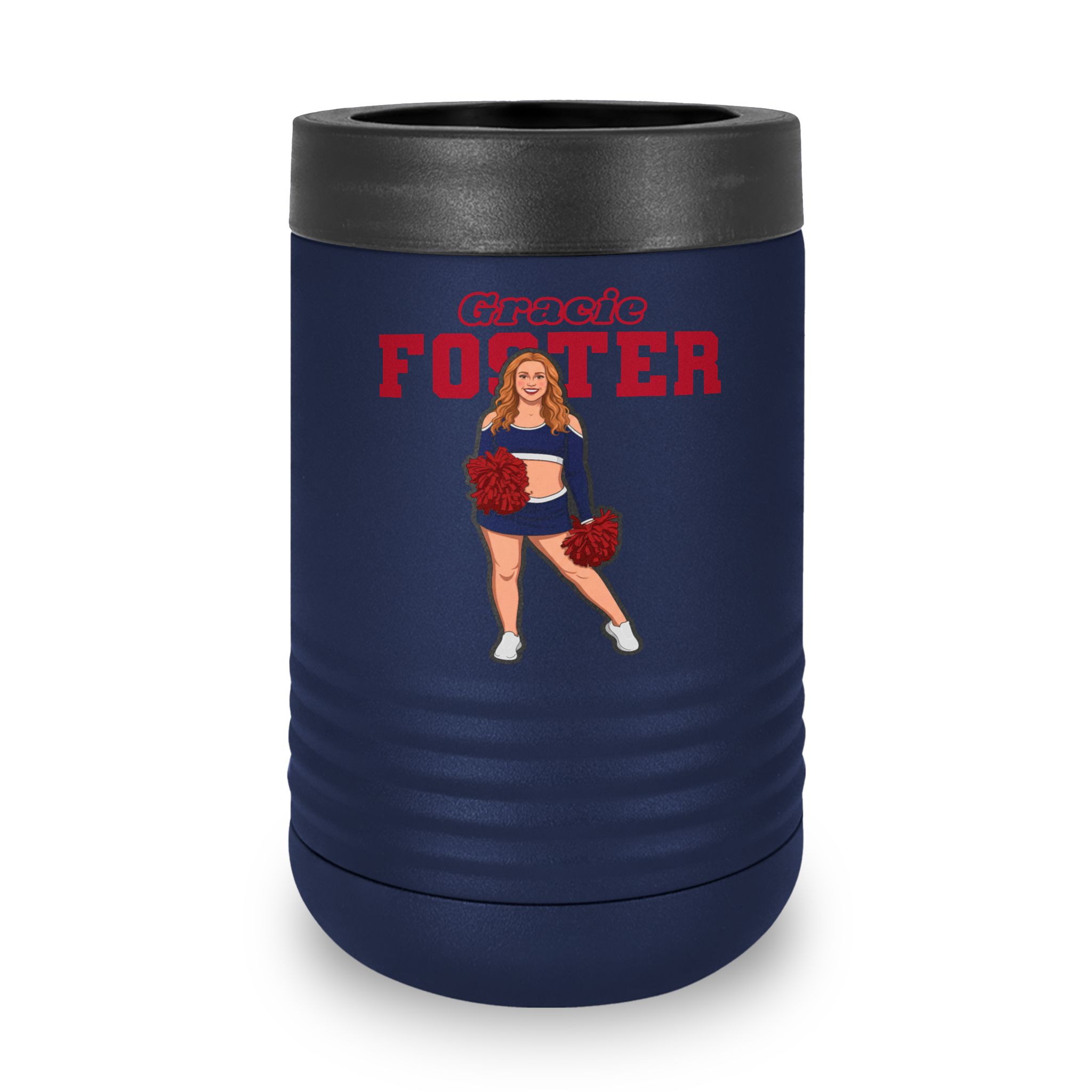 Stainless Can Cooler — character_name_arch in Navy
