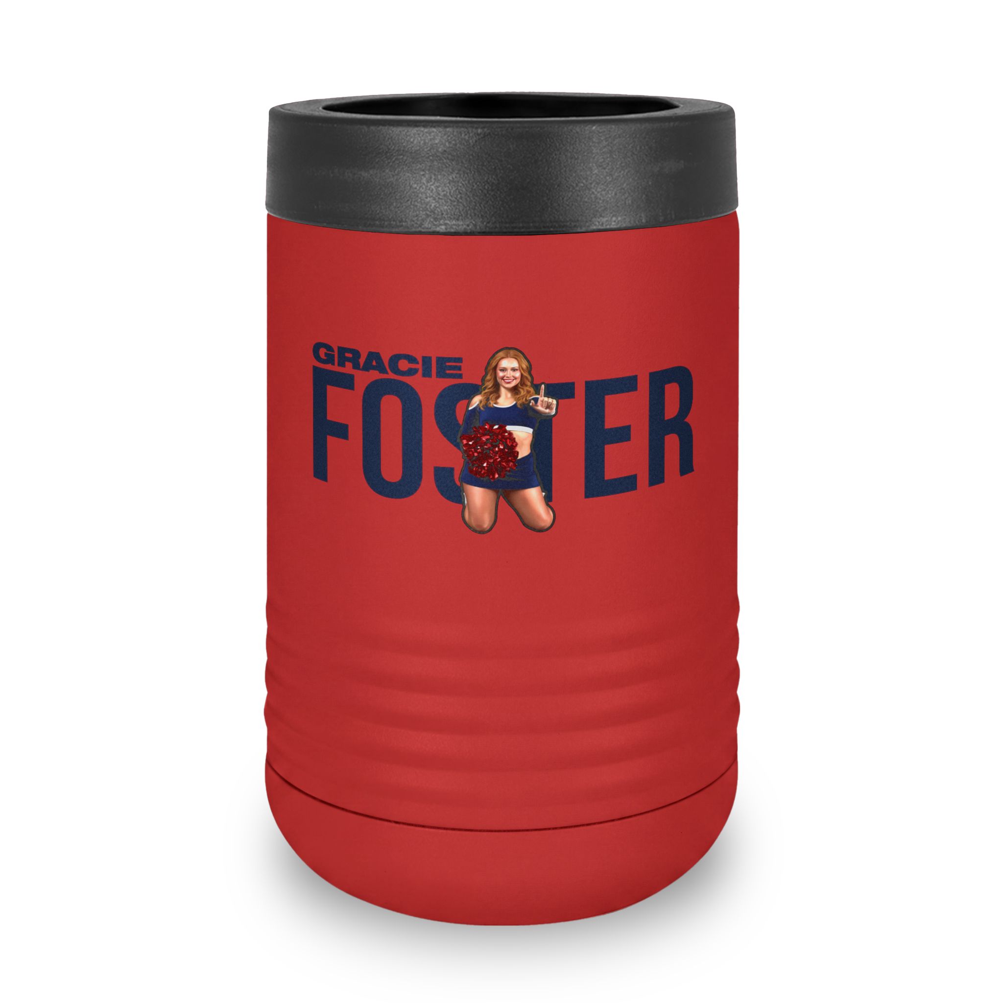 Stainless Can Cooler — character_player_name in Red