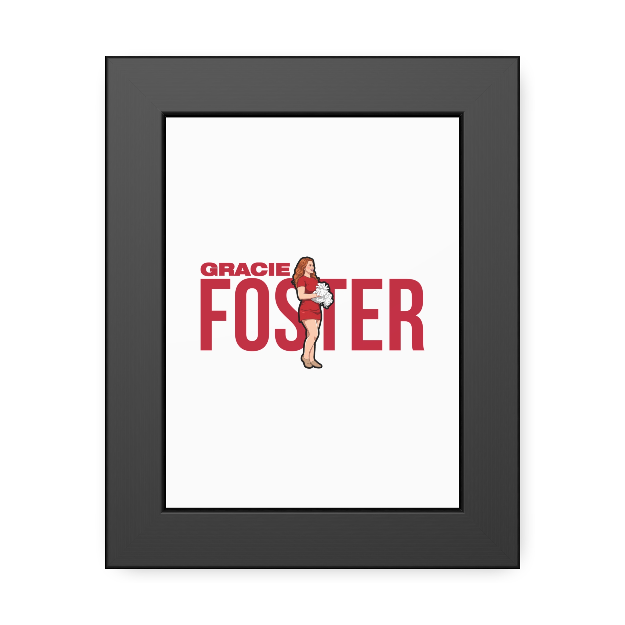 Framed Poster — character_player_name in Black