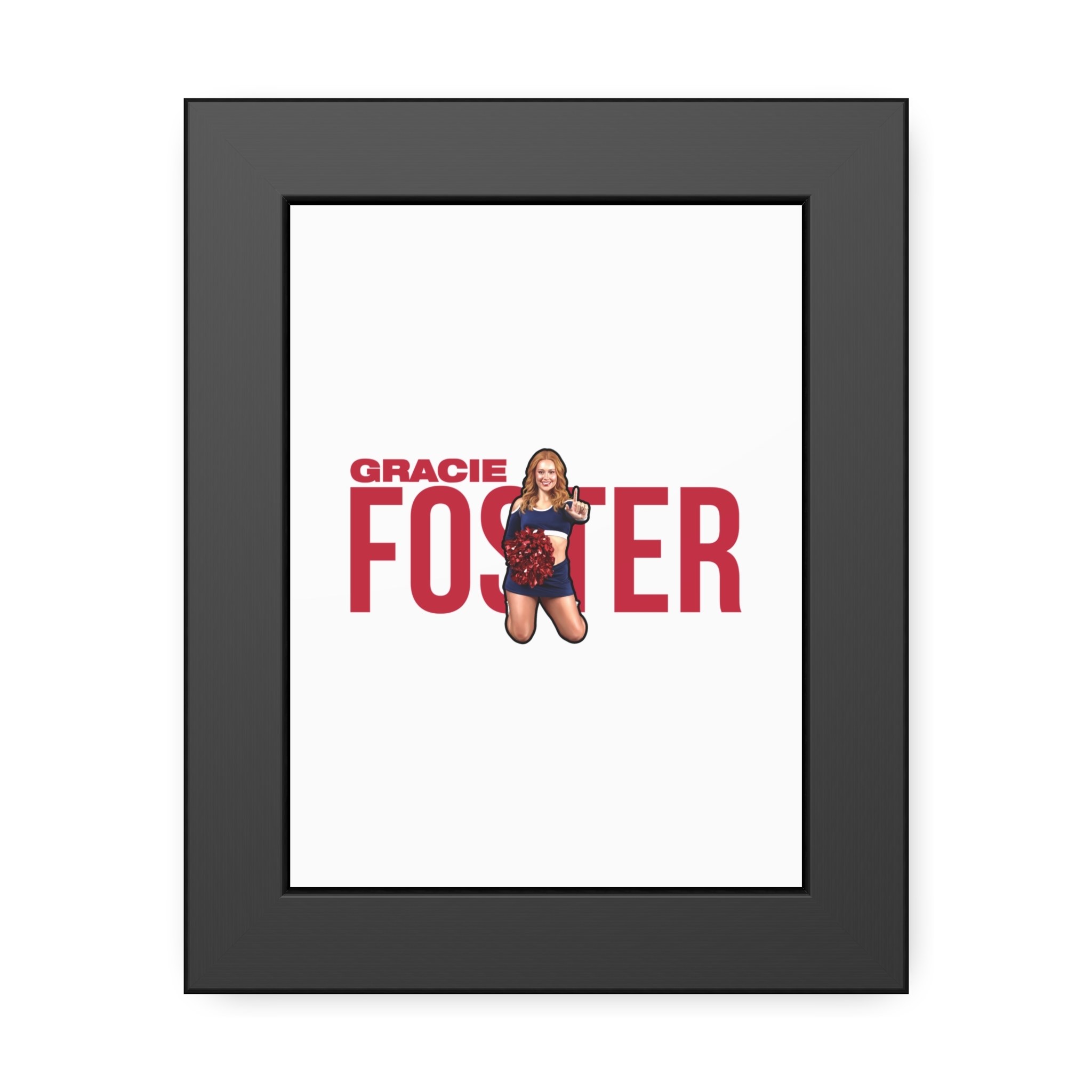Framed Poster — character_player_name in Black