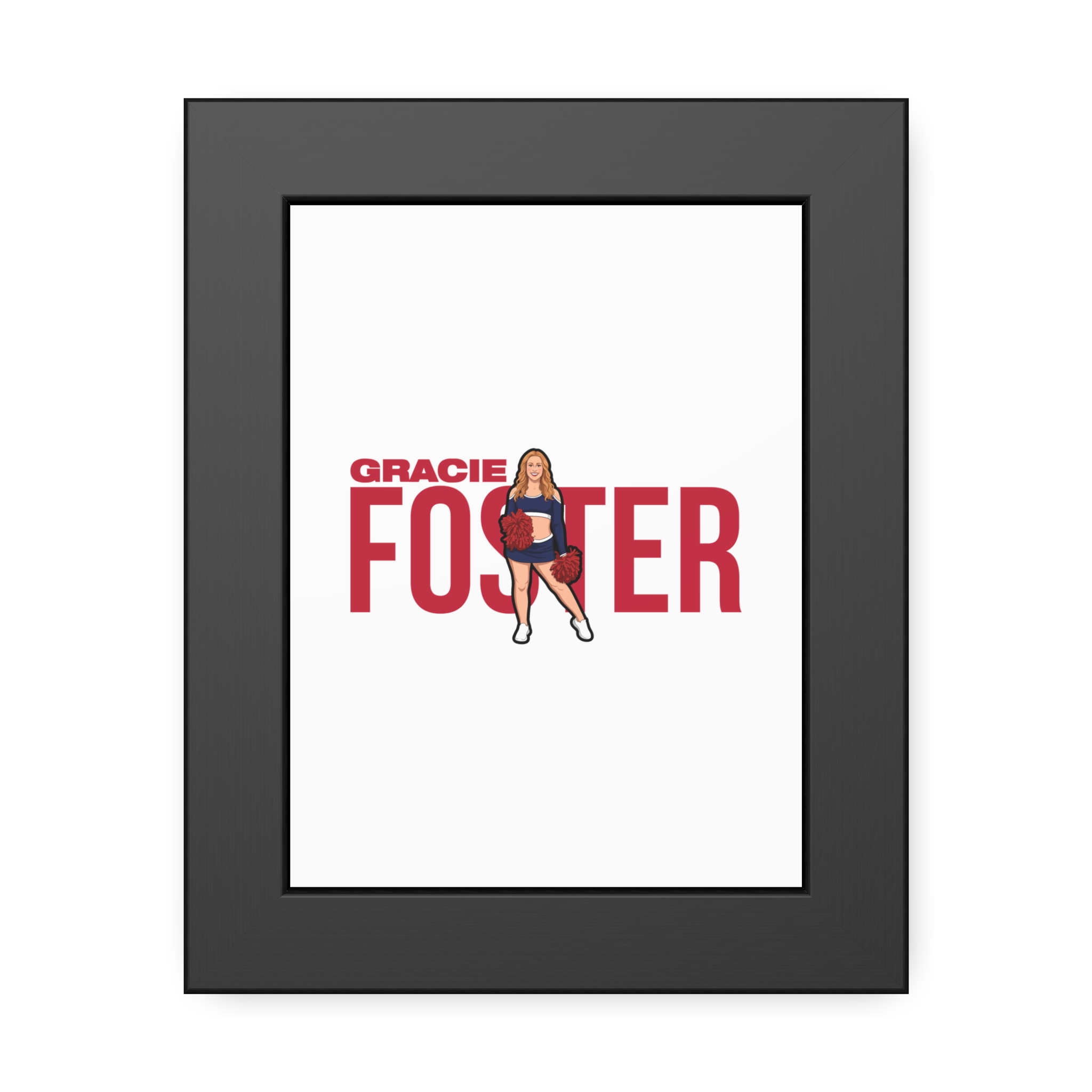 Framed Poster — character_player_name in Black