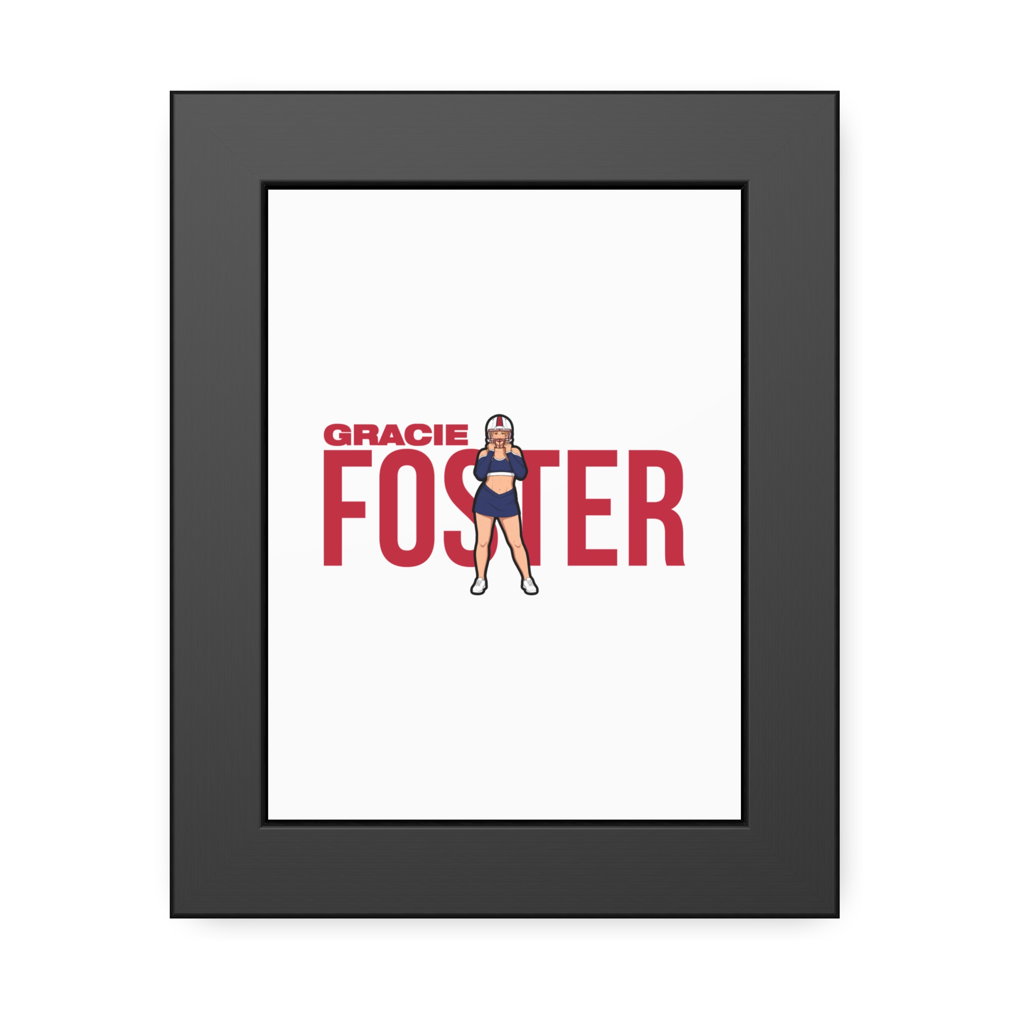 Framed Poster — character_player_name in Black