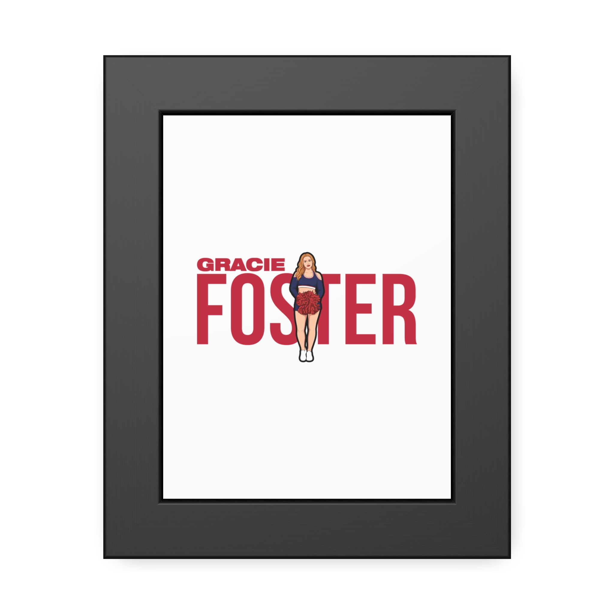 Framed Poster — character_player_name in Black