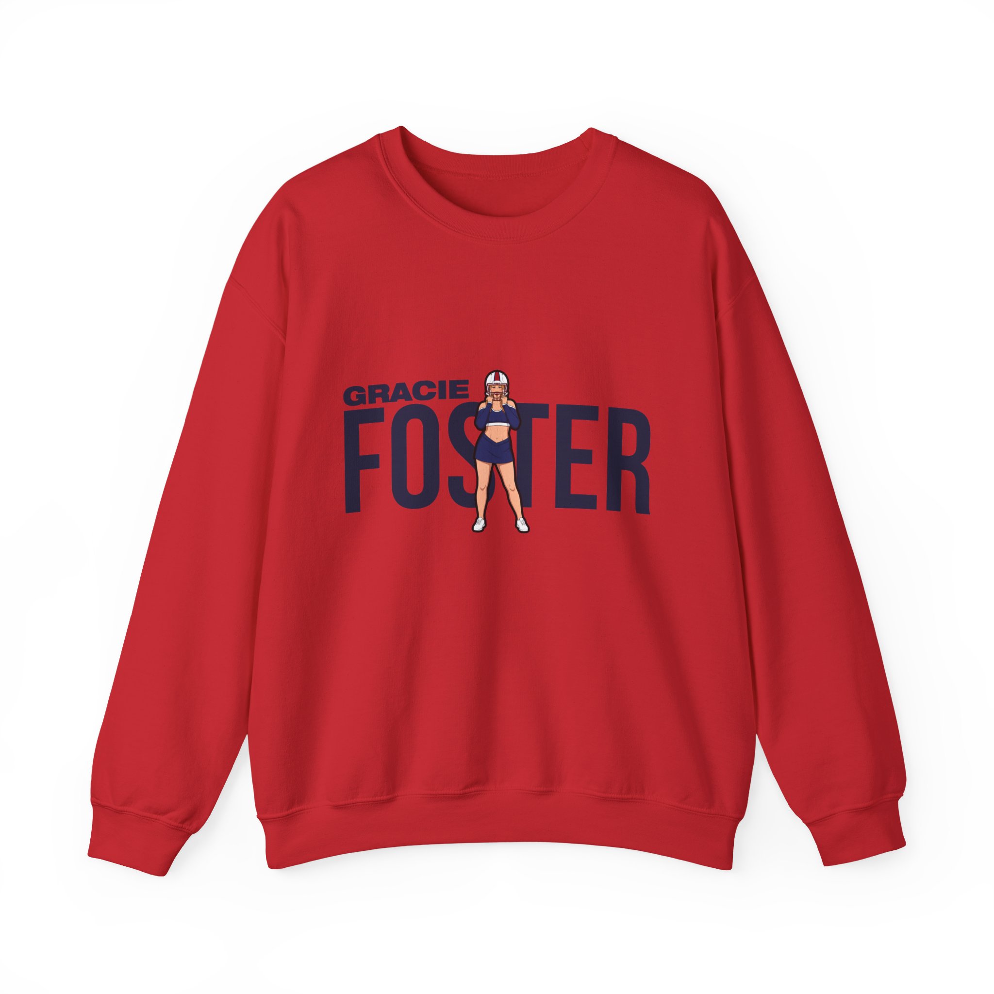 Crewneck Sweatshirt — character_player_name in Red