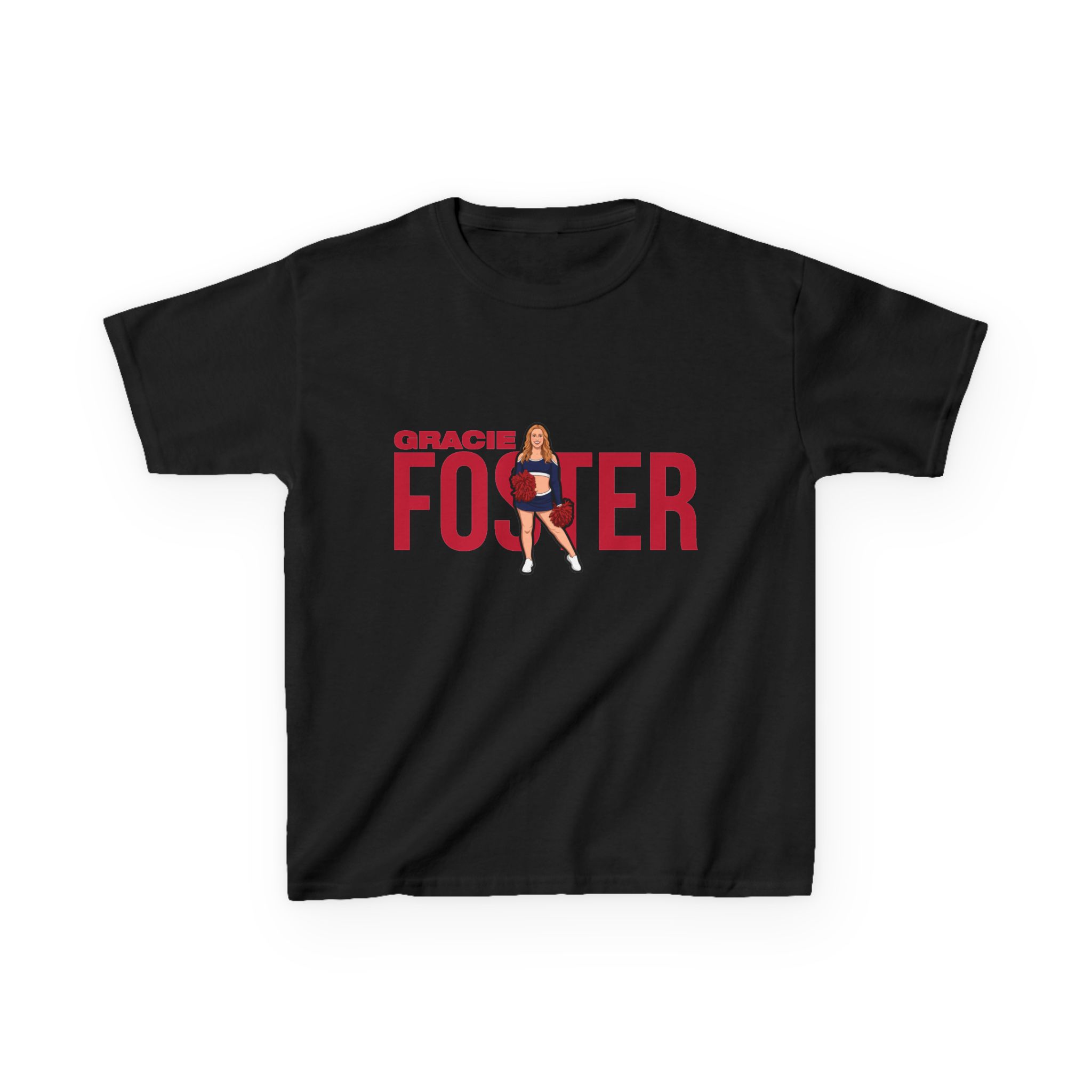 Youth Tee — character_player_name in Black