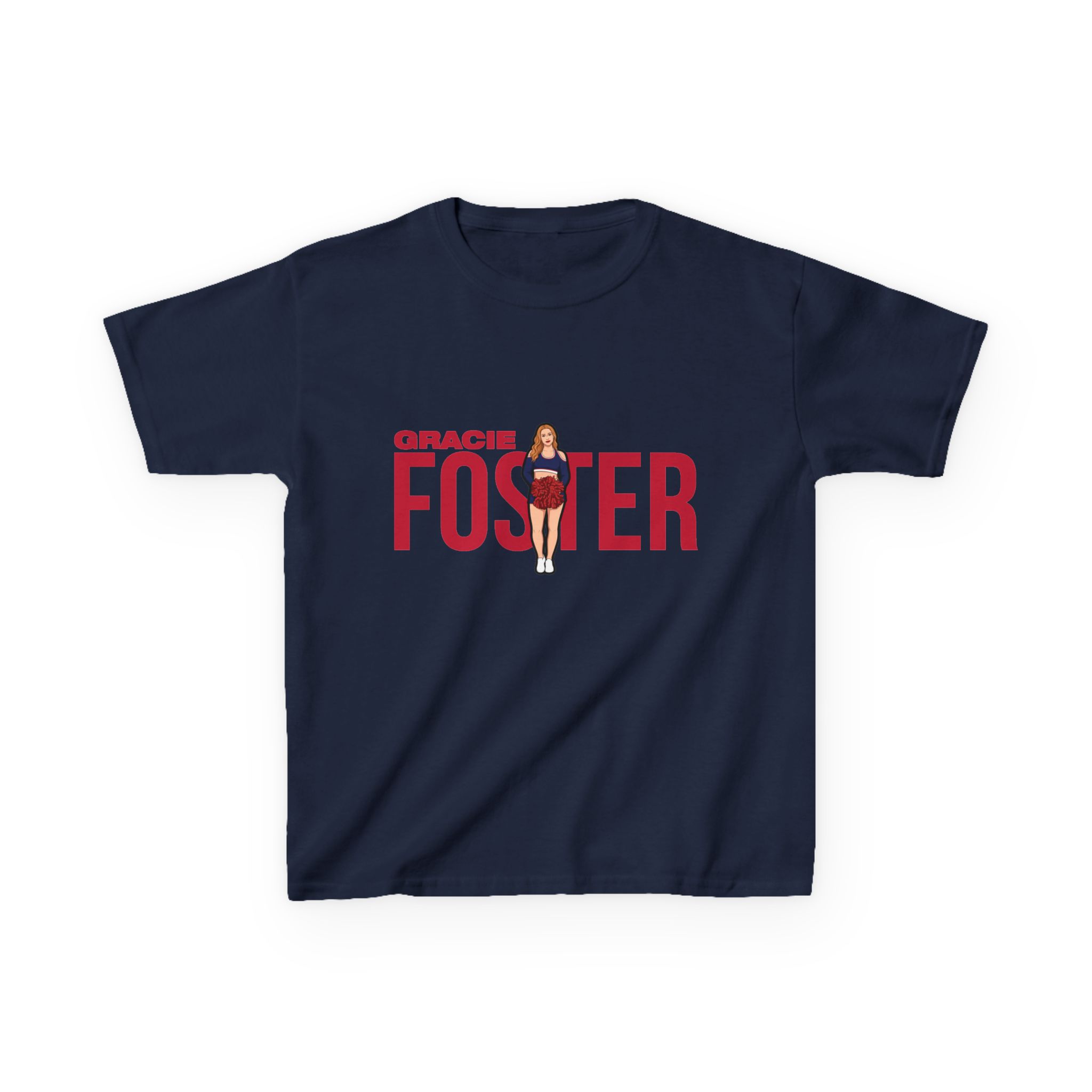 Youth Tee — character_player_name in Navy