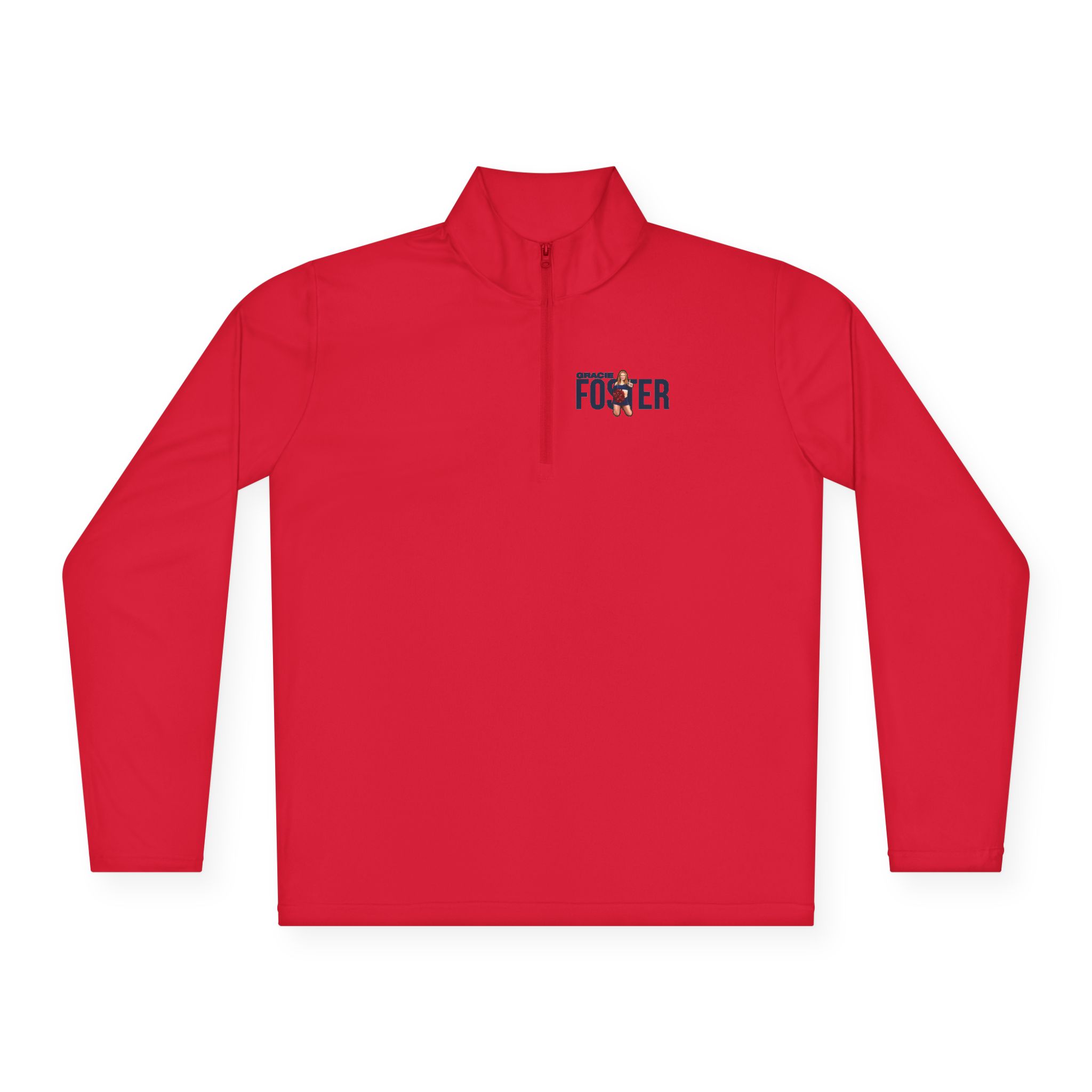 Q-Zip Pullover — character_player_name in Red