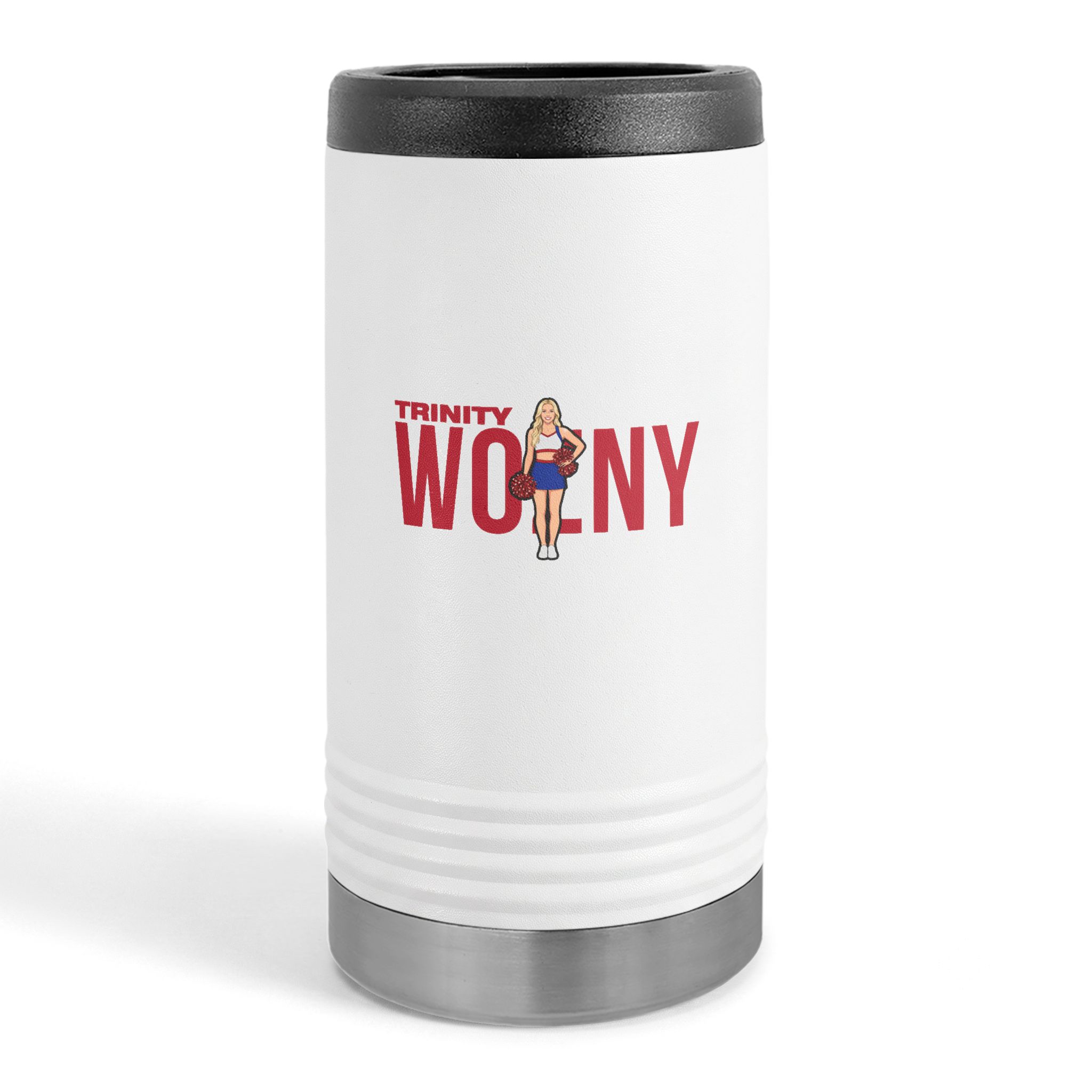 Slim Stainless Can Cooler — character_player_name in White