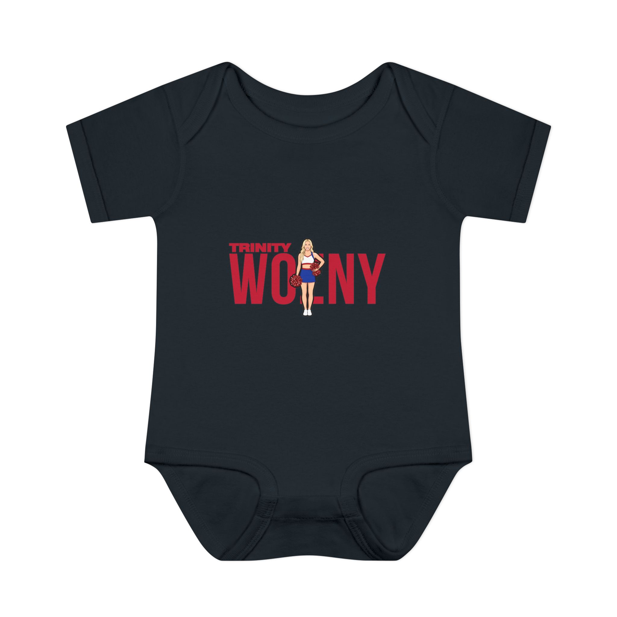 Baby Onesie — character_player_name in Black
