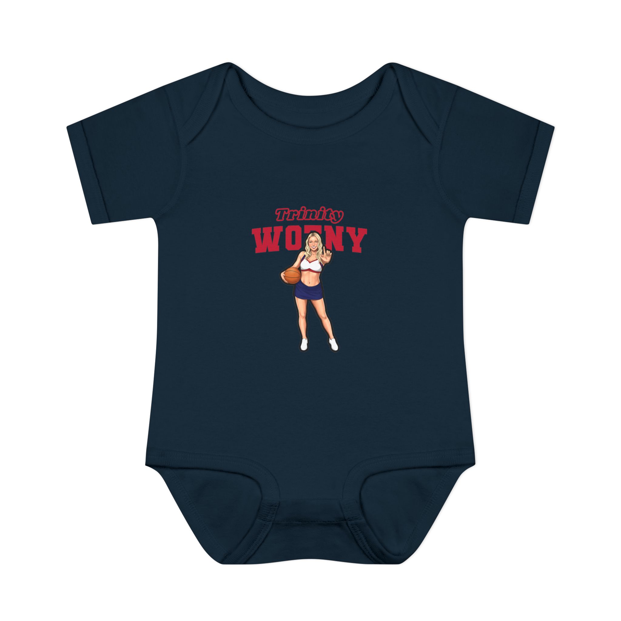 Baby Onesie — character_name_arch in Navy
