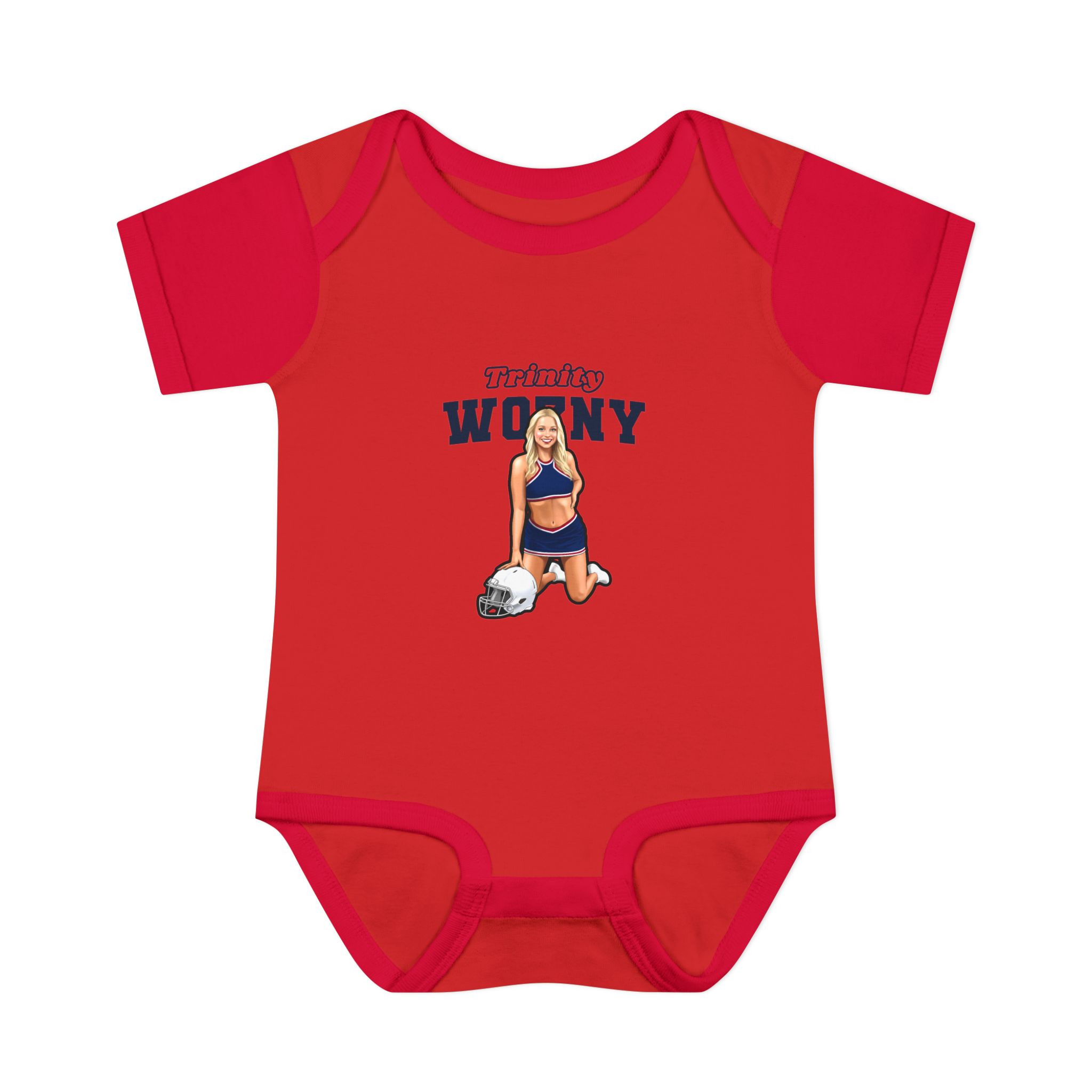 Baby Onesie — character_name_arch in Red