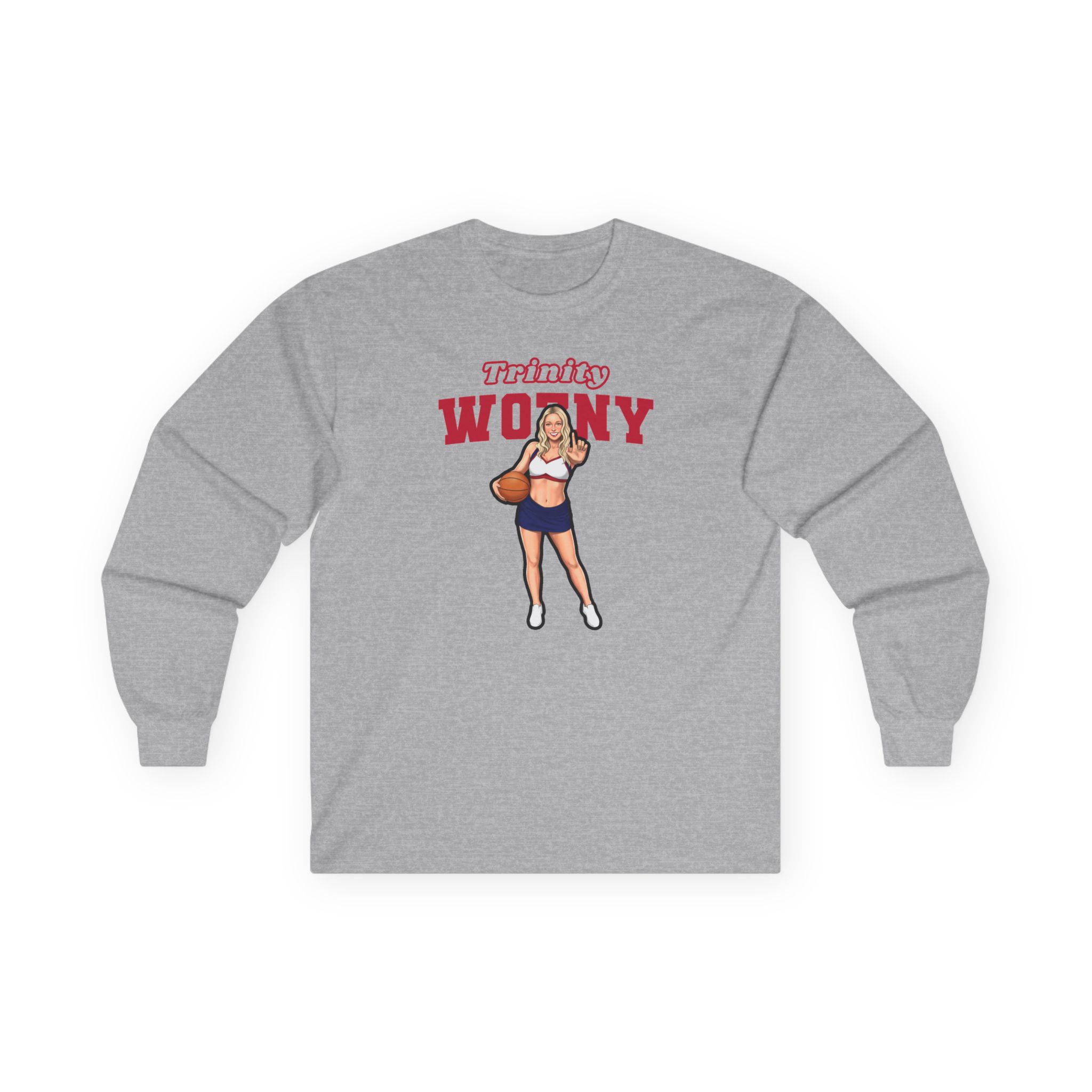 Long Sleeve Tee — character_name_arch in Grey