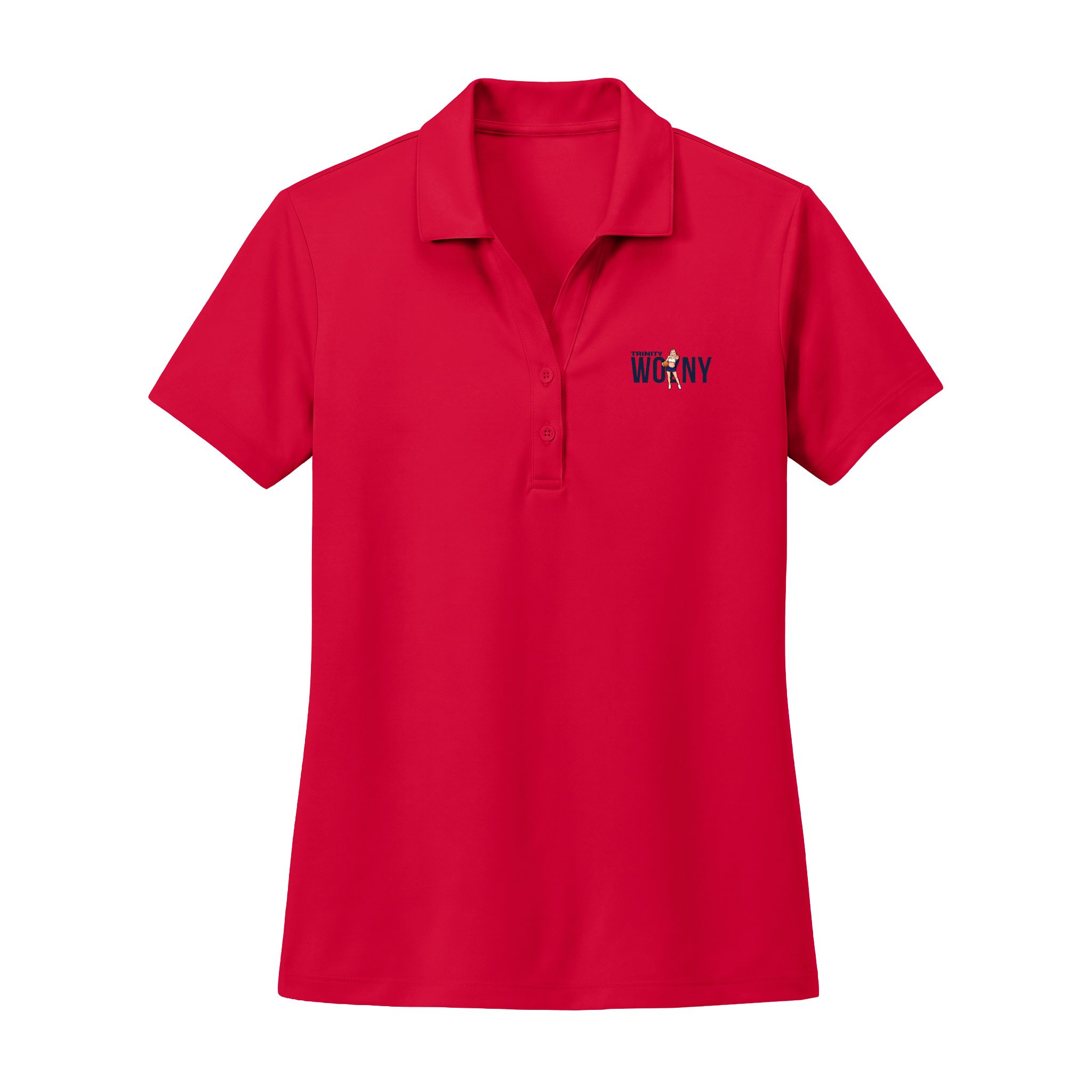Women's Polo — character_player_name in Red